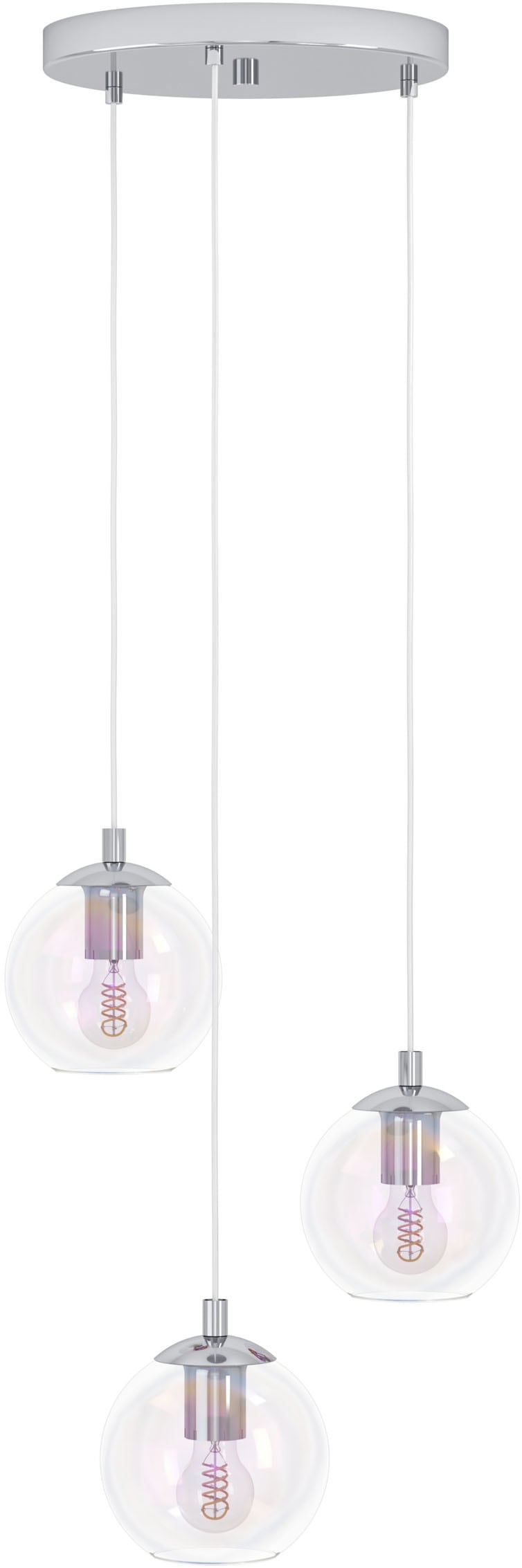 EGLO Hängeleuchte »ARISCANI 2 Pendellampe - Stahl - E27 - 3X60W - IP20« E27 1 Stk. Hängelampe, Deckenlampe, Wohnzimmer, Esszimmer, H110 x Ø42,5 cm
