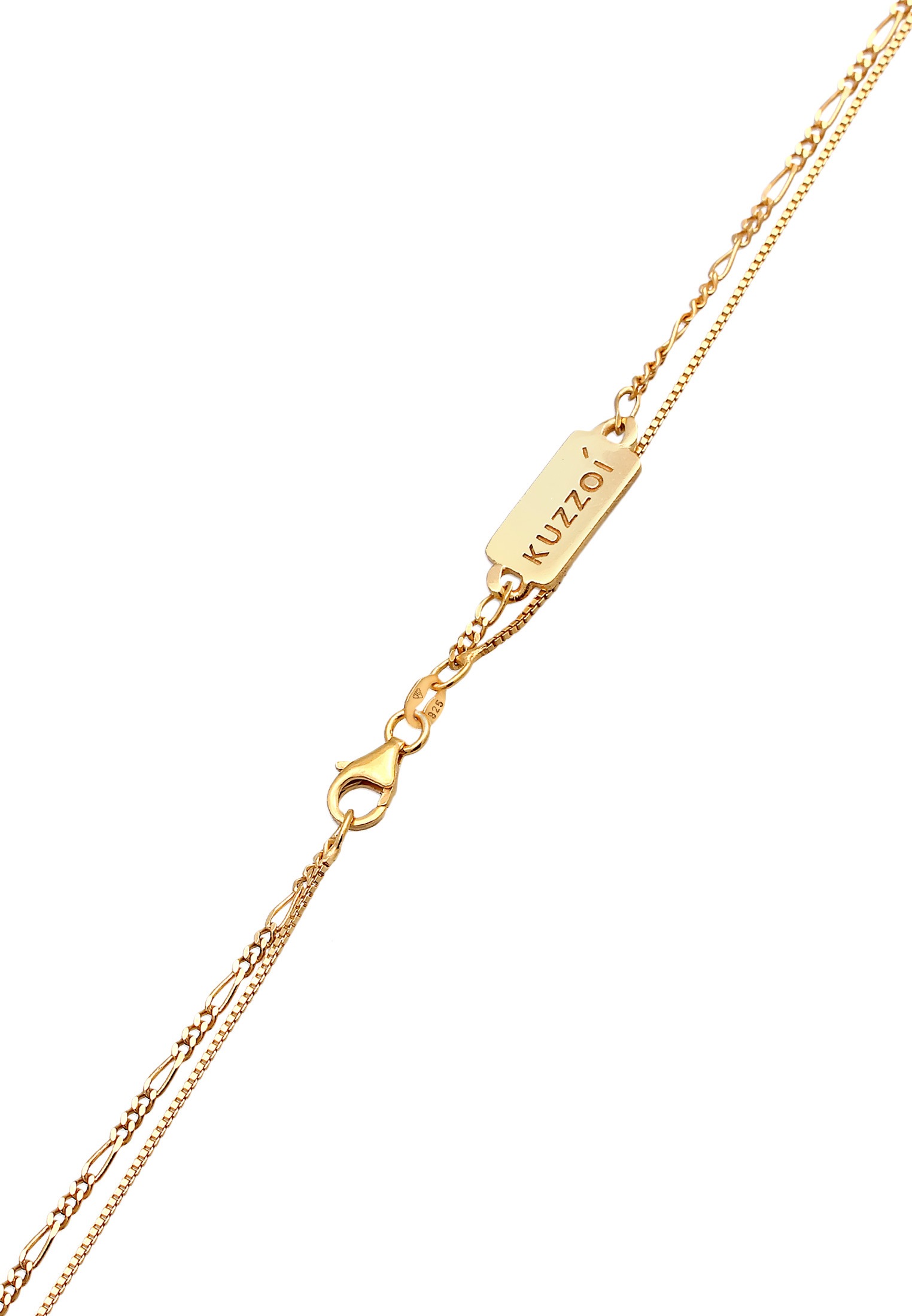 Kuzzoi Kette mit Anhänger »Halskette Herren Layer Kreuz Religion 925 Silber«