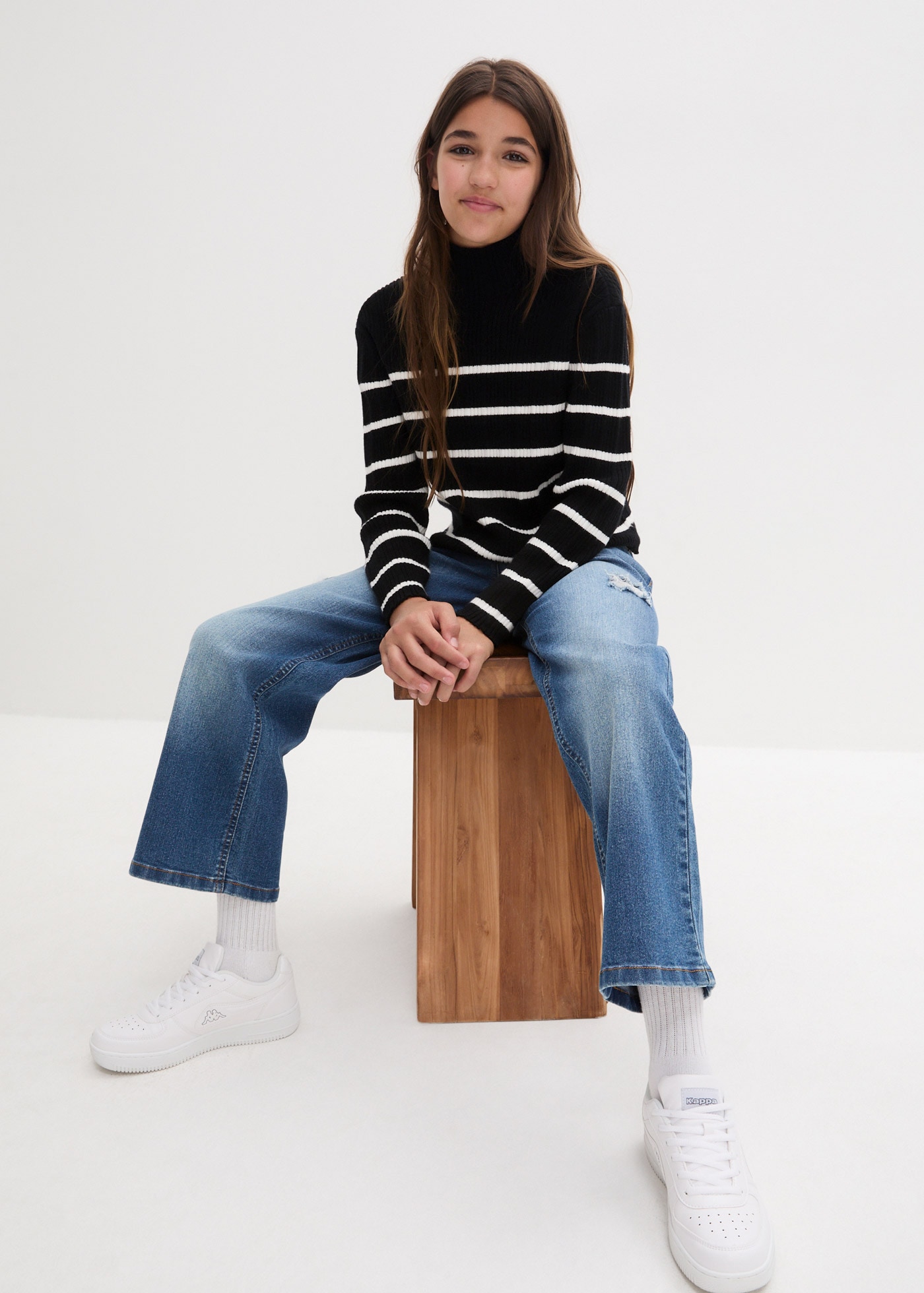 bonprix Weite Jeans lockere Passform, mit Five-Pocket-Style