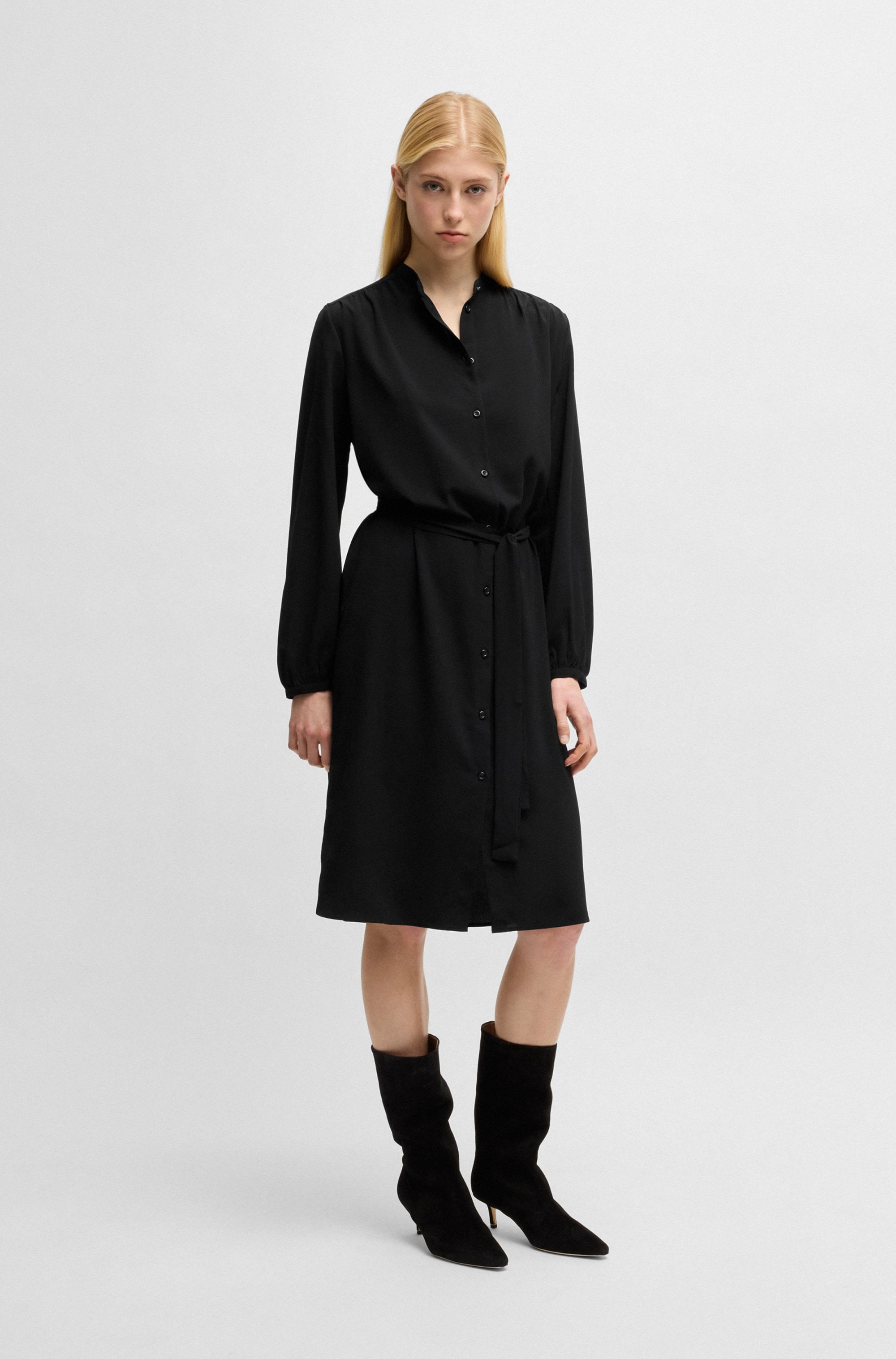 BOSS ORANGE Blusenkleid »Deborah Premium Damenmode«, mit Bindeband
