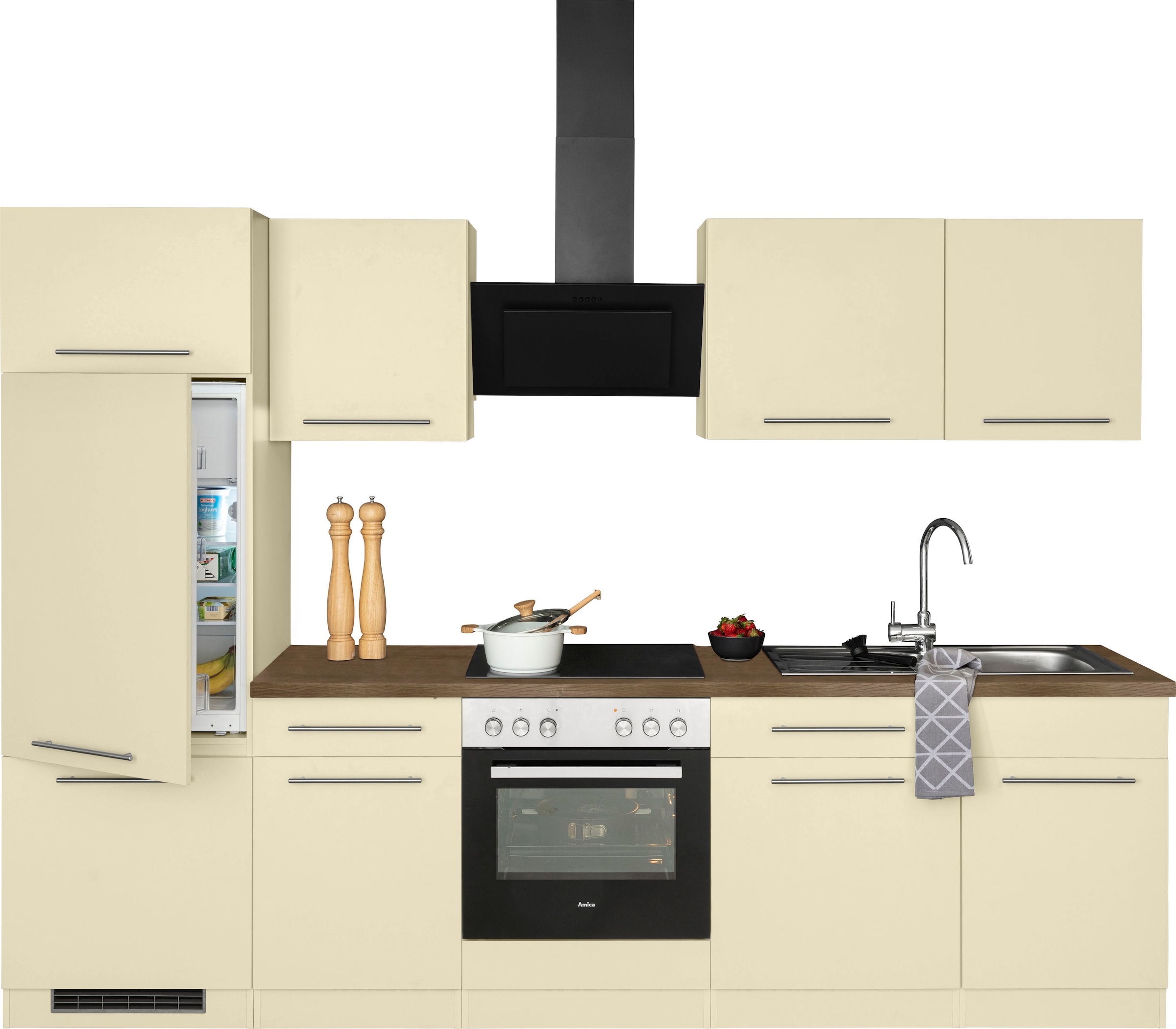 wiho Küchen Küchenzeile »Unna« mit E-Geräten, Breite 280 cm