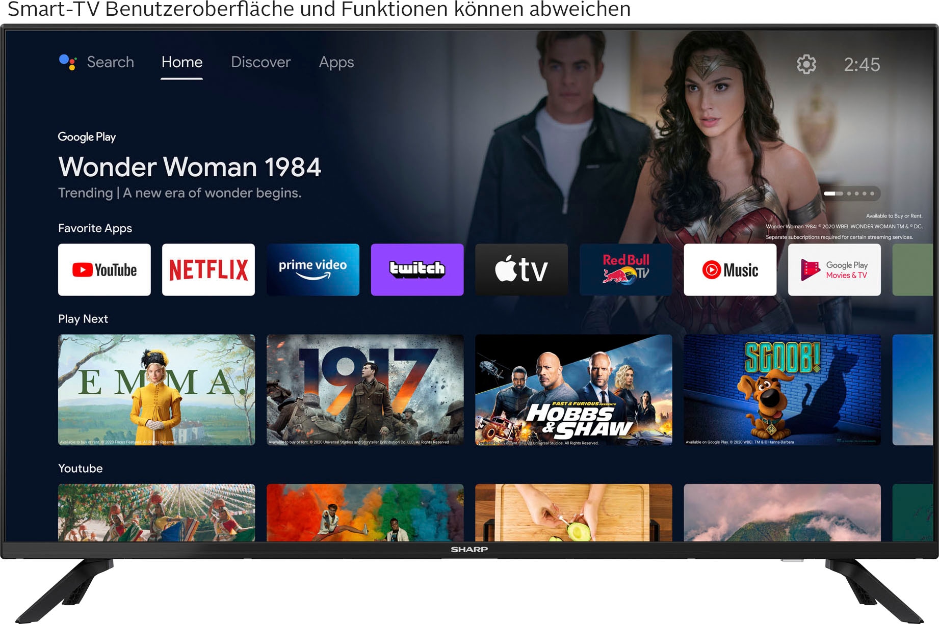 Sharp LED-Fernseher »2T-C40FGx«, Full HD, Smart-TV-Android TV