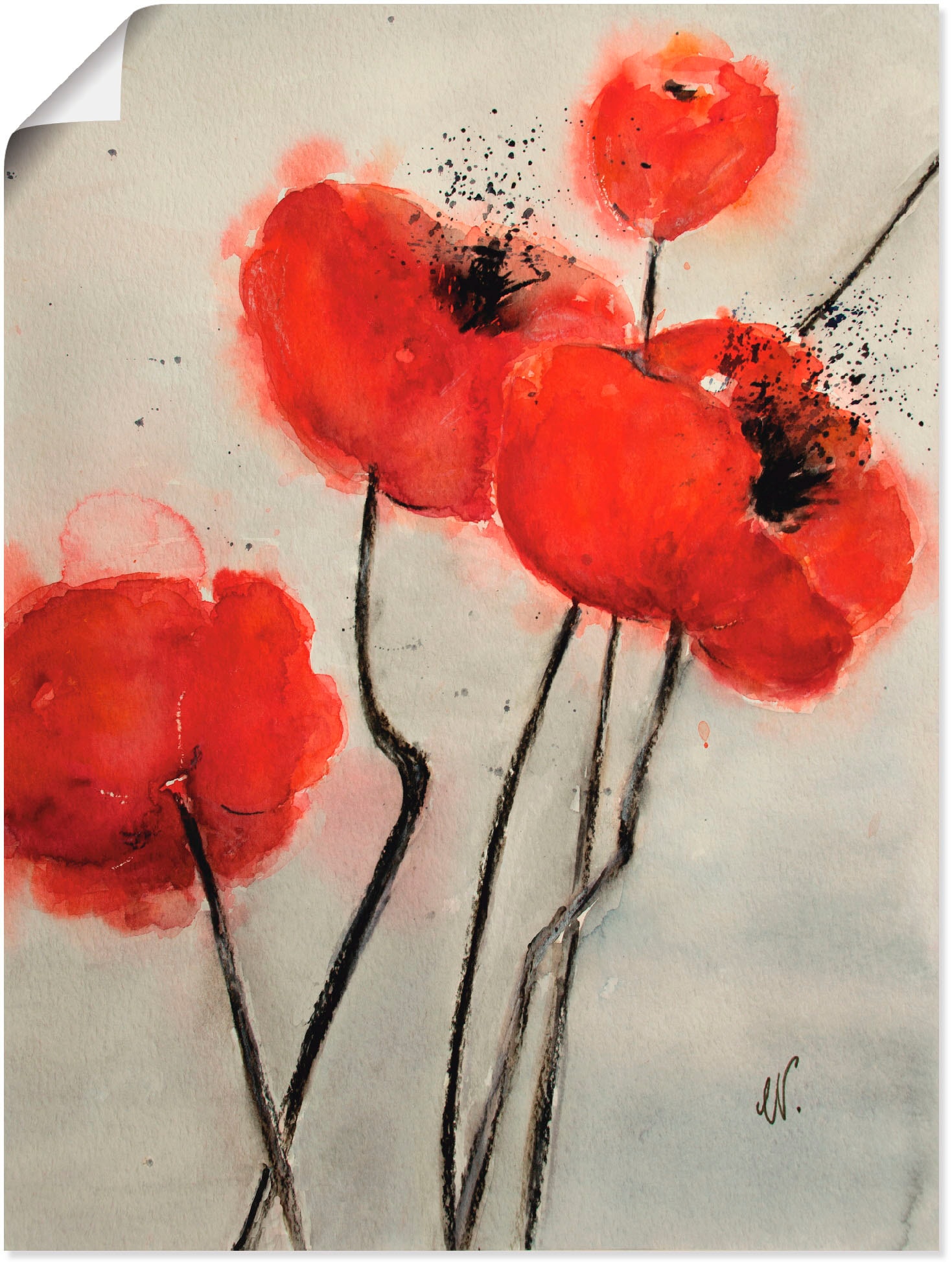 Artland Wandbild »Roter Mohn« Blumen 1 Stk. tlg. als Leinwandbild, Poster in verschied. Größen