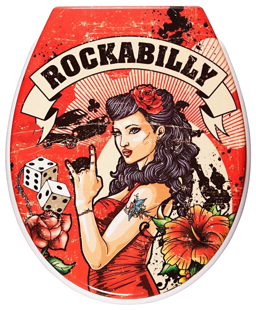 ADOB WC-Sitz "Rockabilly" Absenkautomatik, zur Reinigung abnehmbar