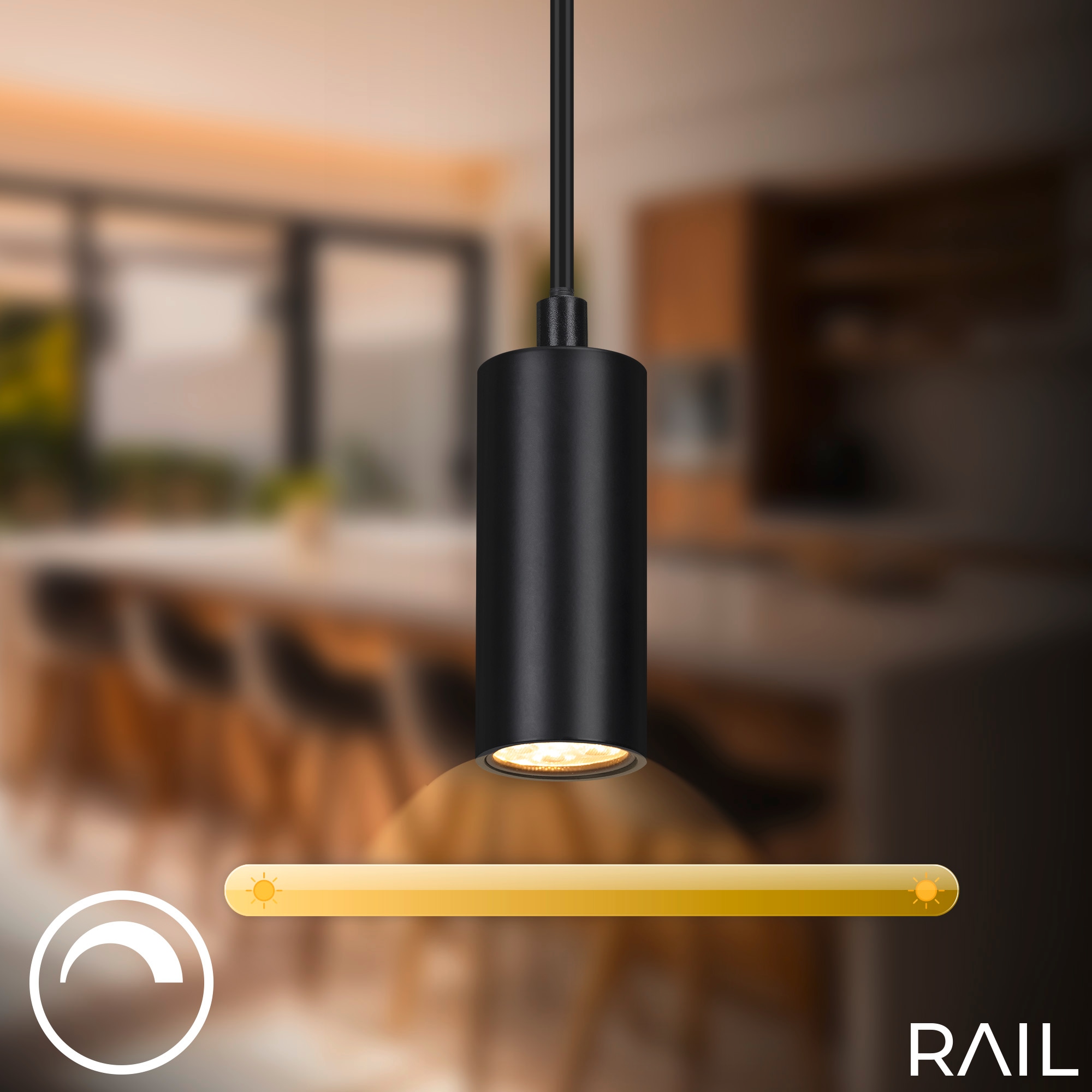 Briloner Leuchten Schienensystem-Sets »RAIL« LED-Board 7 Stk. Schienensystem Rail 1,5 m Schwarz 4,5W Decke Wohnzimmer Büro Küche