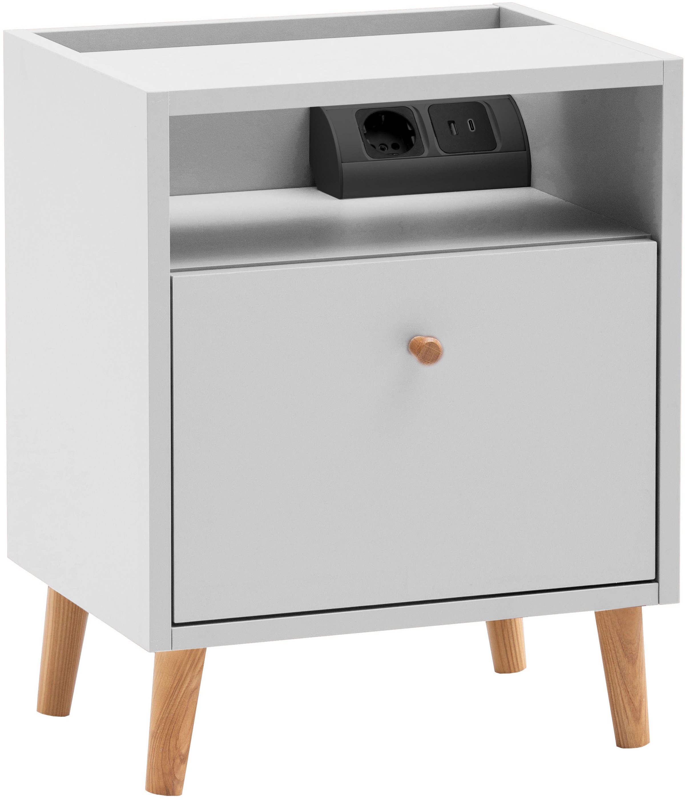 Tchibo - Nachttisch »Bjarne« mit Ladefunktion - 40,2x32,7x50cm - braun -