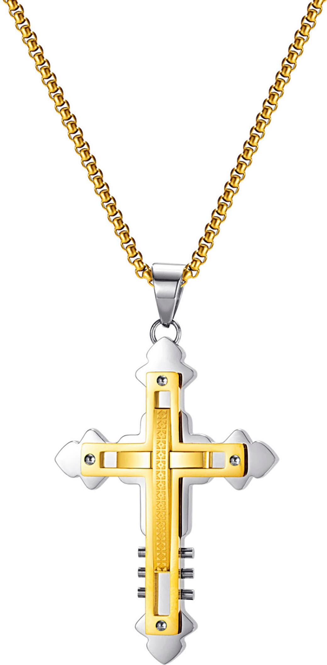 Firetti Kette mit Anhänger »Schmuck Geschenk Edelstahl Halsschmuck Halskette Venezianerkette Kreuz«