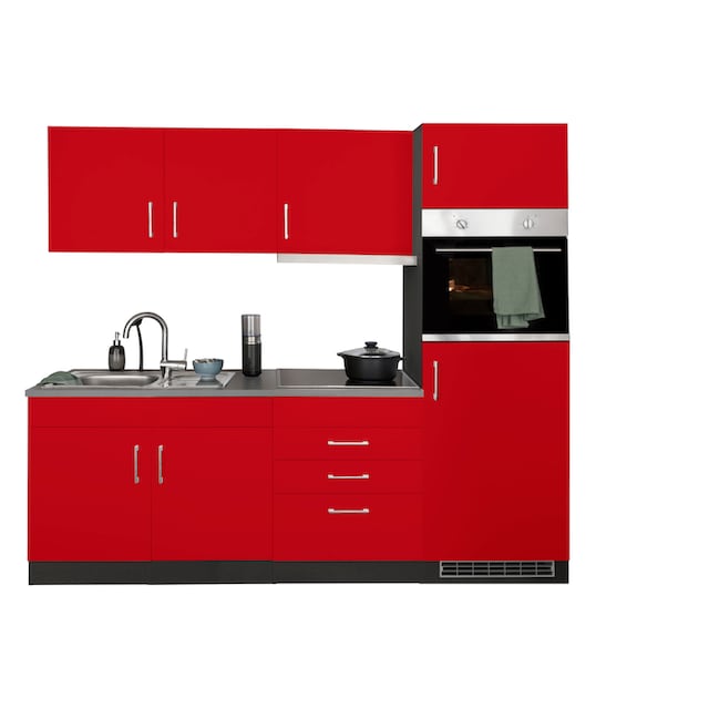 HELD MÖBEL Küchenzeile »Paris«, mit E-Geräten, Breite 220 cm, wahlweise mit  Induktionskochfeld auf Rechnung kaufen