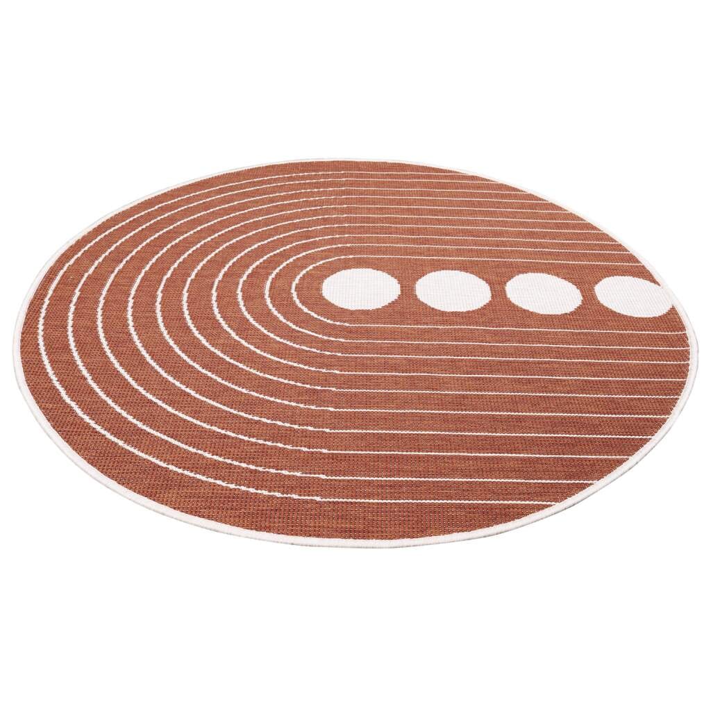 Carpet City Outdoorteppich »DUO RUG 5739«, rund, 5 mm Höhe, Wendeteppich Wetterfest In- & Outdoor, Balkon, Terrasse, Wohnzimmer