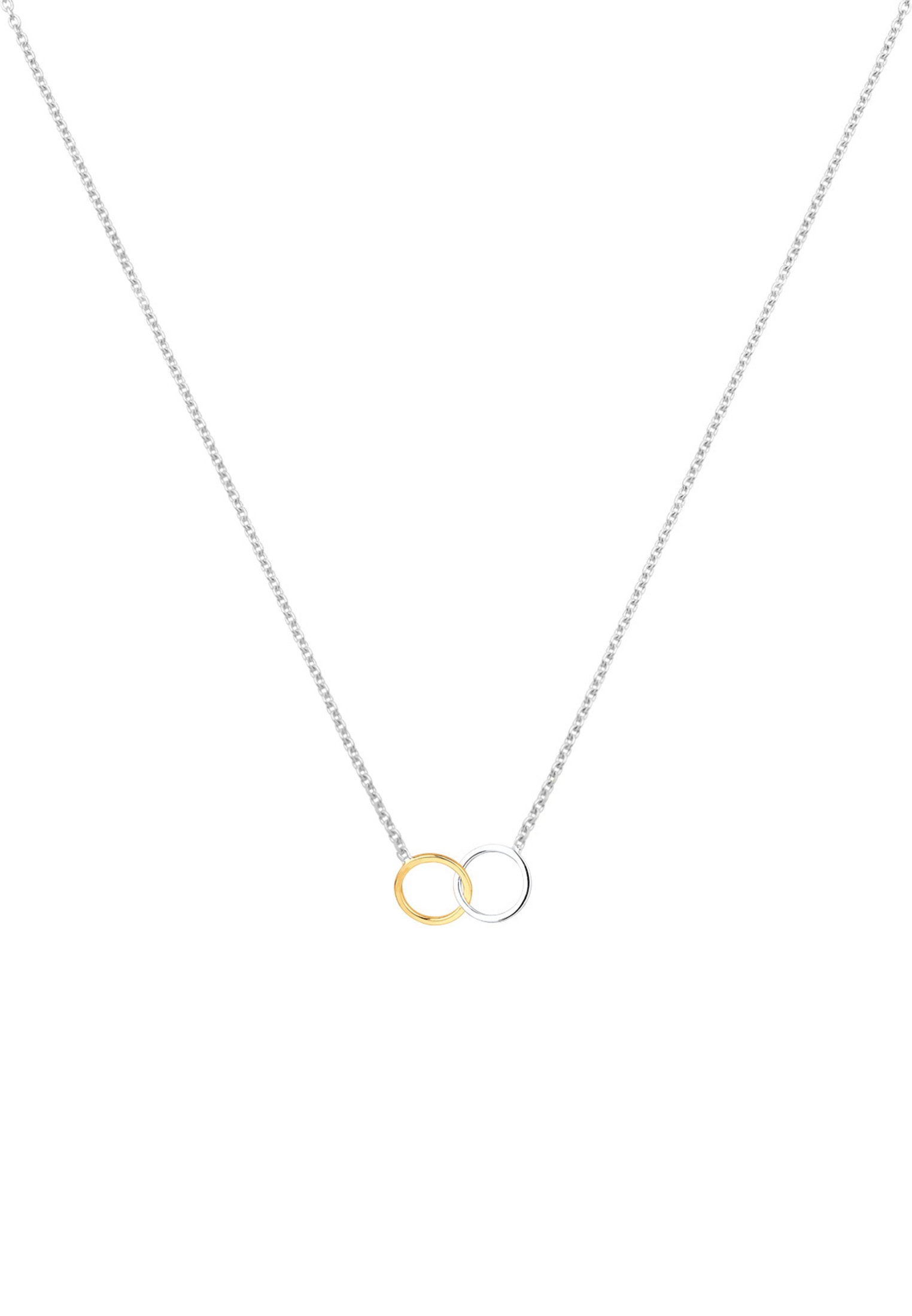 Elli Kette mit Anhänger »Halskette Kreis 925 Sterling Silber bicolor«