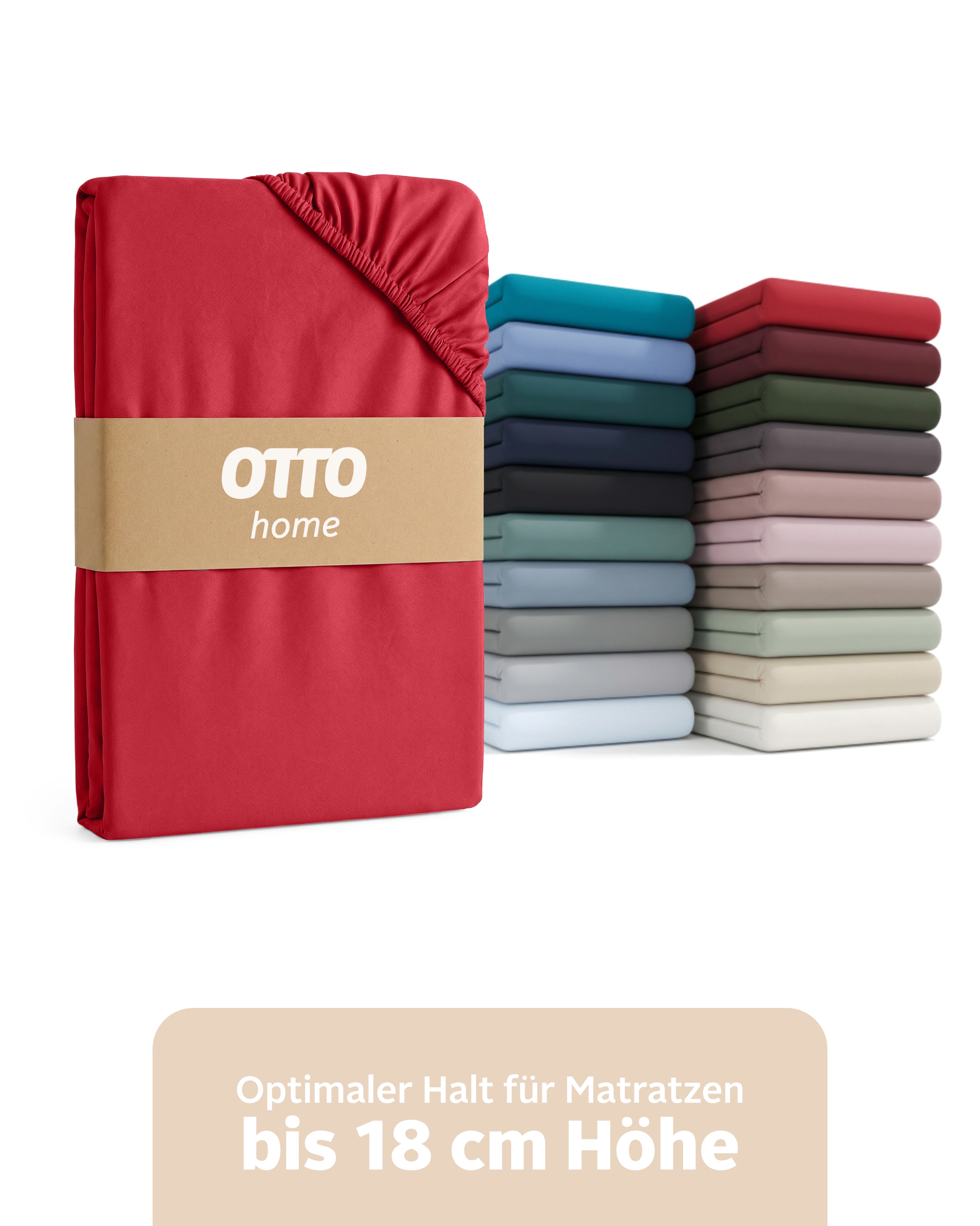 OTTO home Spannbettlaken "PHYSALIS in BASIC und PREMIUM Qualität, 100% Baumwolle" für Matratzen bis 18 cm Höhe, Bettlaken, Spannbetttuch, pflegeleicht