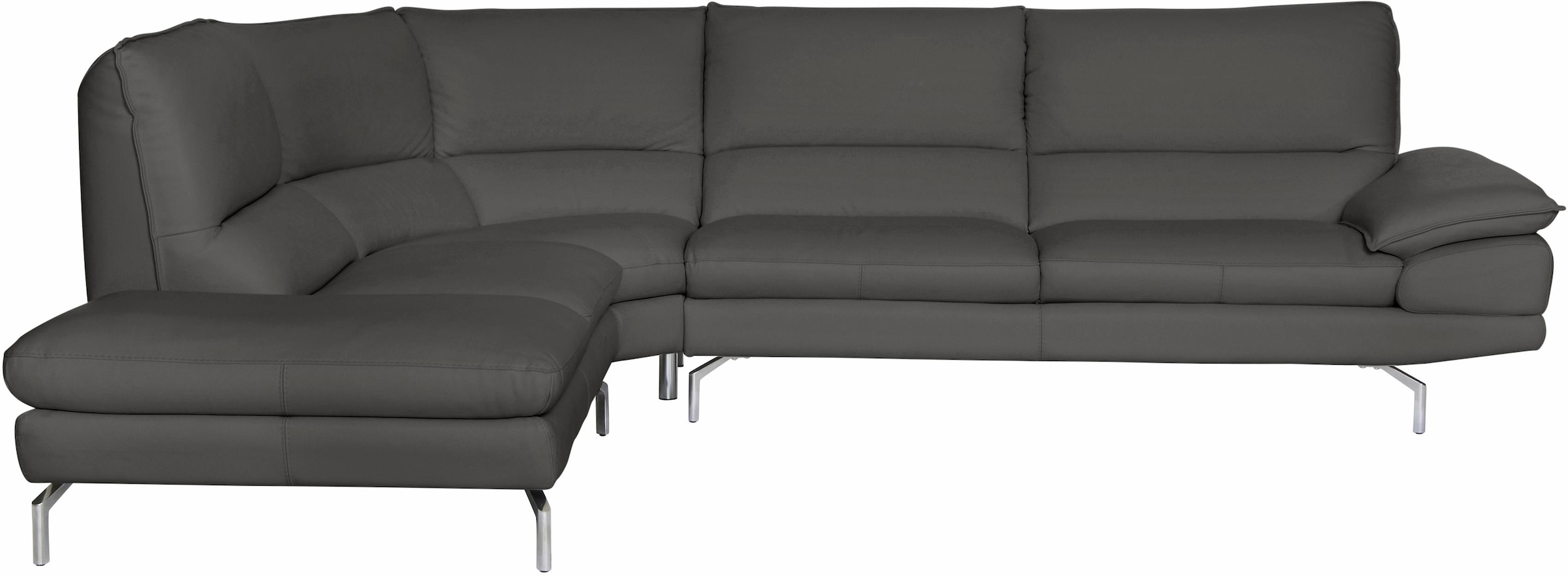 CALIA ITALIA Ecksofa »Dave, italienisches Designsofa L-Form, erstklassiger Sitzkomfort«, Ottomane wahlweise links oder rechts, in zwei tollen Lederqualitäten