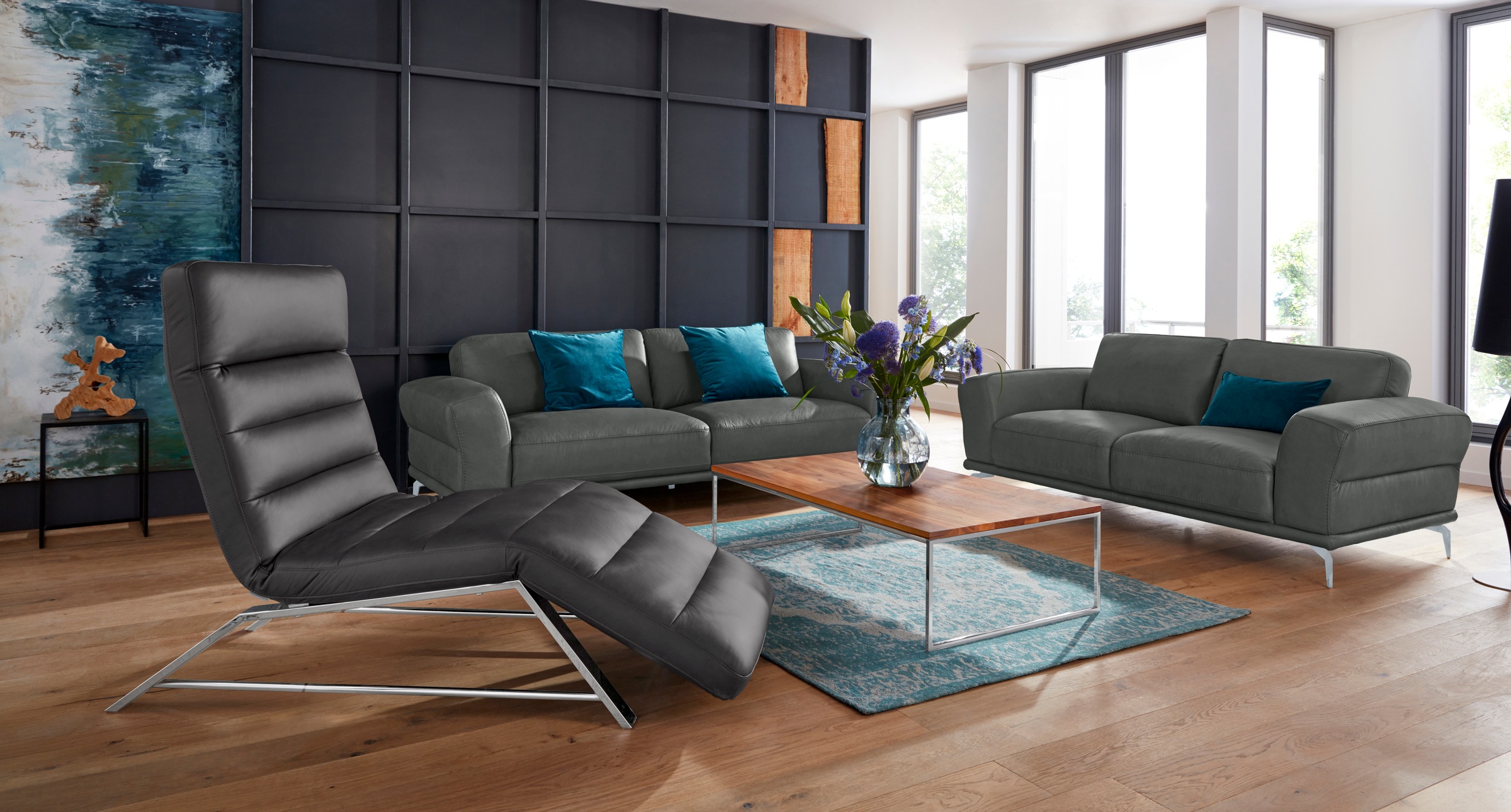 W.SCHILLIG 2-Sitzer »montanaa«, mit Metallfüßen in Silber matt, Breite 192 cm
