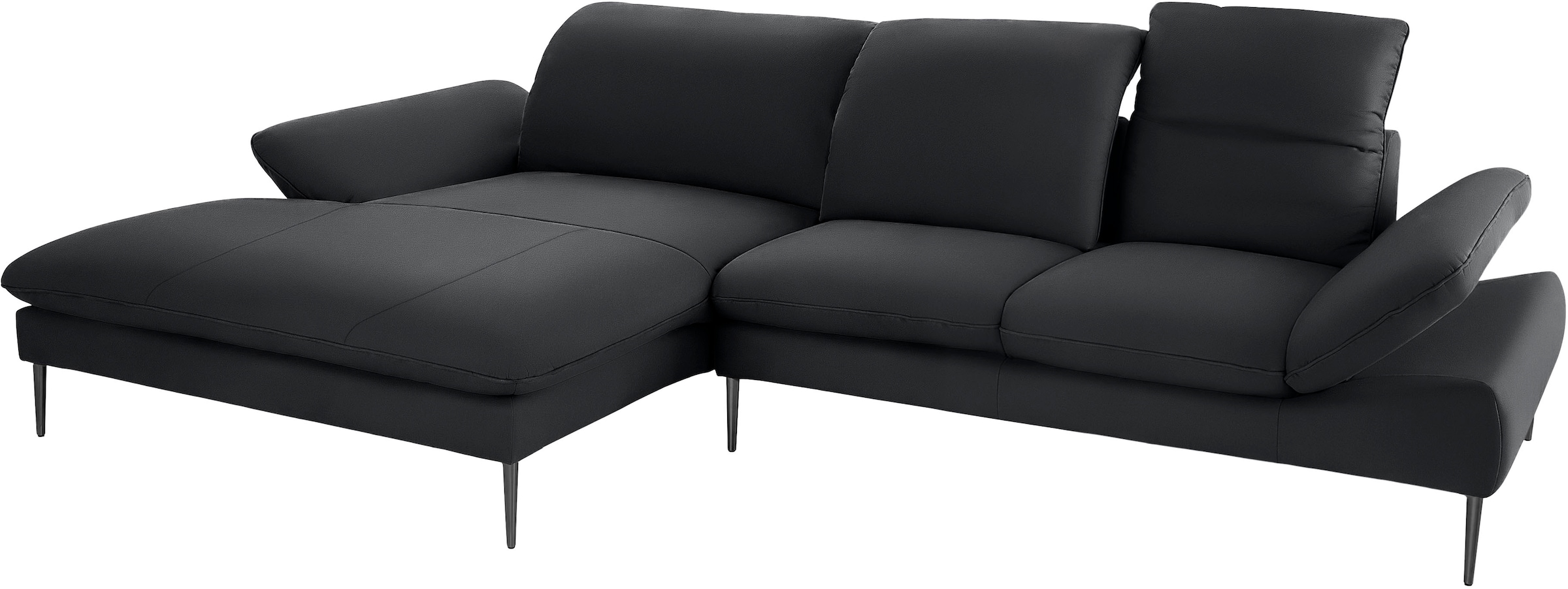 W.SCHILLIG Ecksofa »enjoy&MORE, Designsofa, bequem, zeitlos und elegant, L-Form«, Sitztiefenverstellung, Füße schwarz pulverbeschichtet, Breite 340 cm