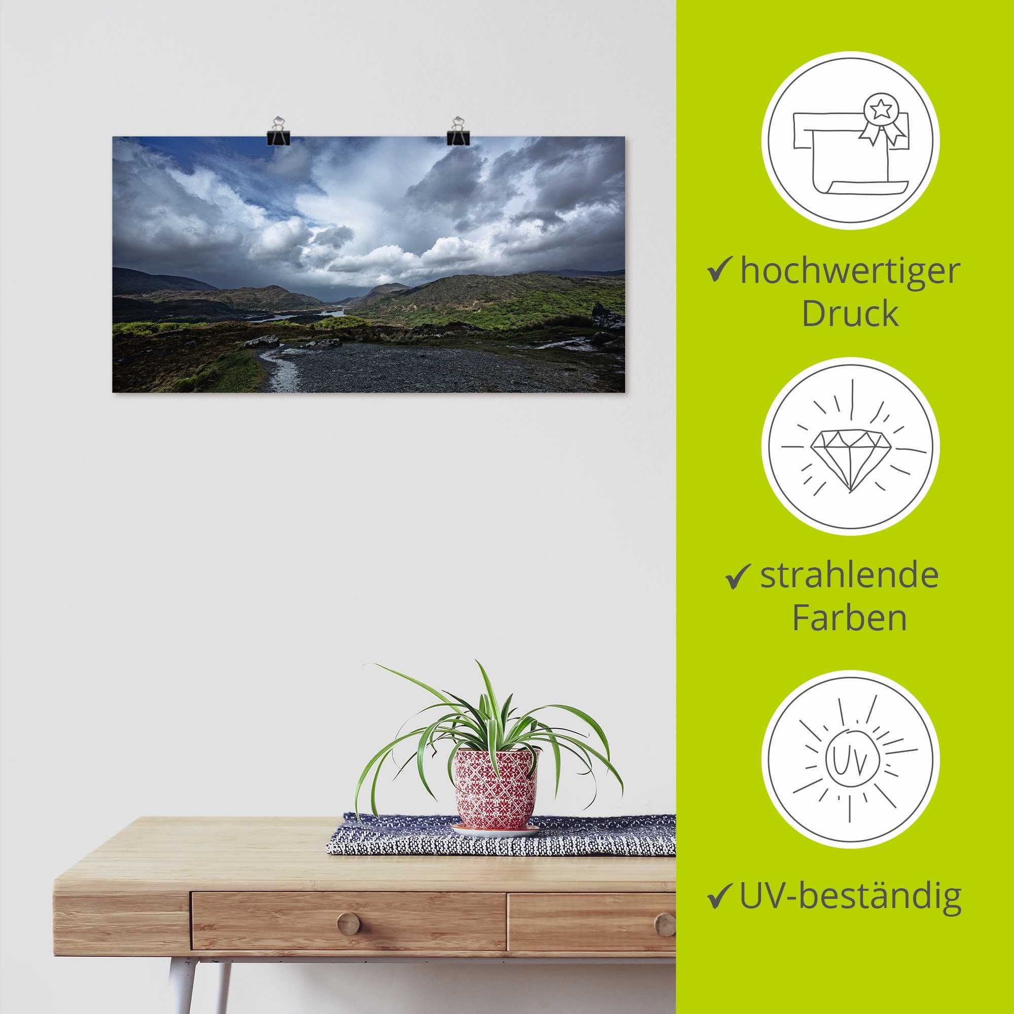 Artland Poster »Irland - Natur pur«, Europa, (1 St.), als Leinwandbild, Wandaufkleber oder Poster in versch. Größen