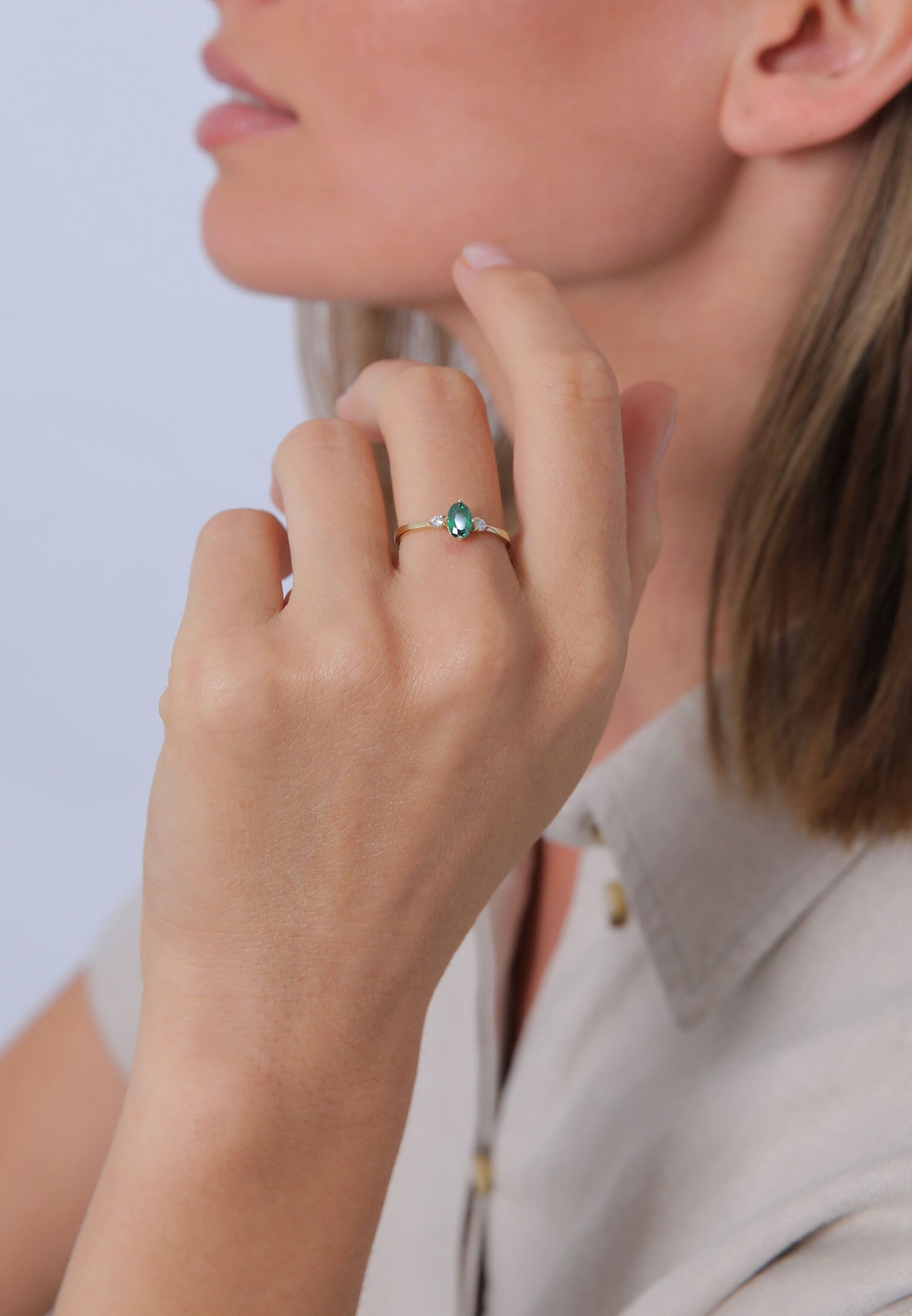 Elli Verlobungsring »Ring Zirkonia Kristalle Grün Verlobung 925er Silber«