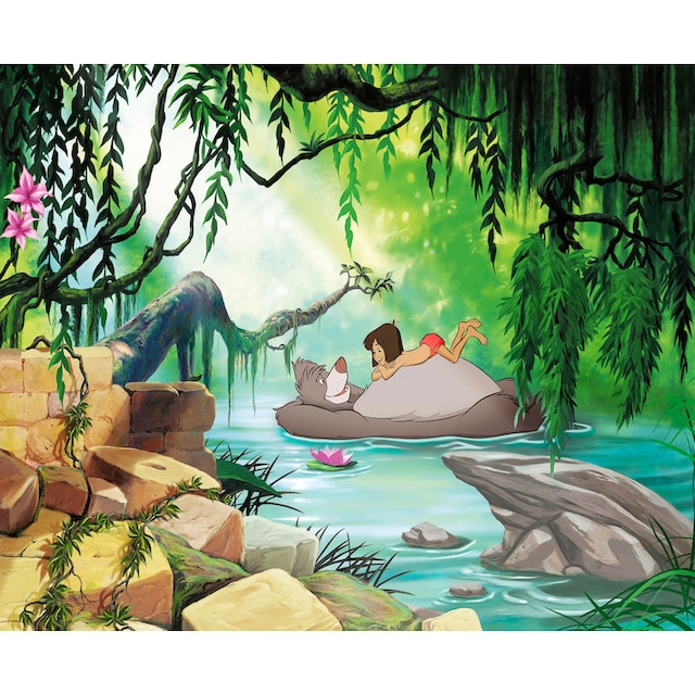 Komar Fototapete »Jungle book swimming with Baloo«, 368x254 cm (Breite x  Höhe), inklusive Kleister online kaufen | mit 3 Jahren XXL Garantie