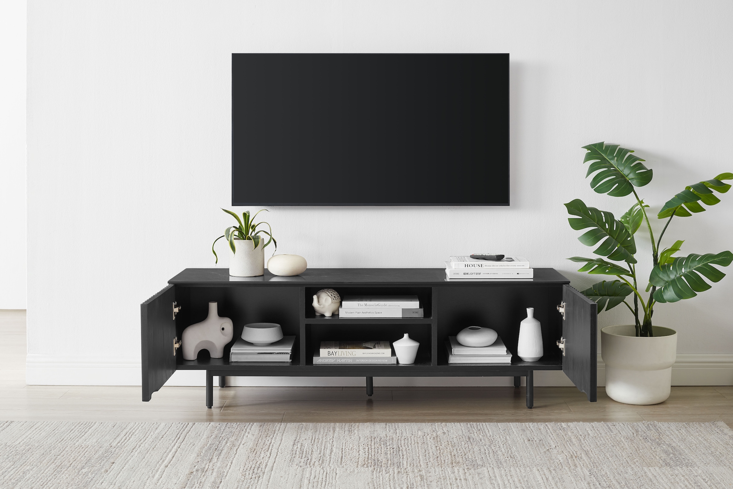 OTTO home TV-Board »Candise« Sintersteinplatte, Soft-Close-Funktion, FSC-zertifiziertem Eschenholz