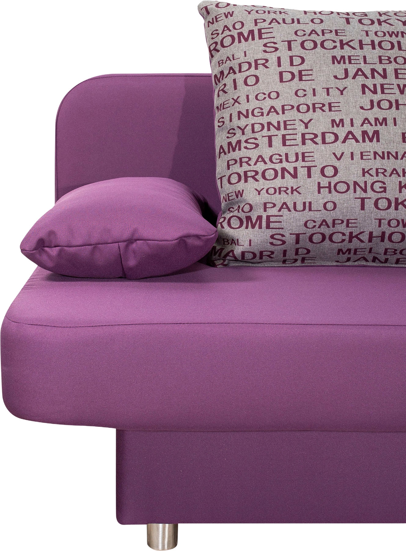 COLLECTION AB Schlafsofa »Ulla inkl. Bettfunktion und Bettkasten« inkl. Wenderückenkissen,Armlehnekissen