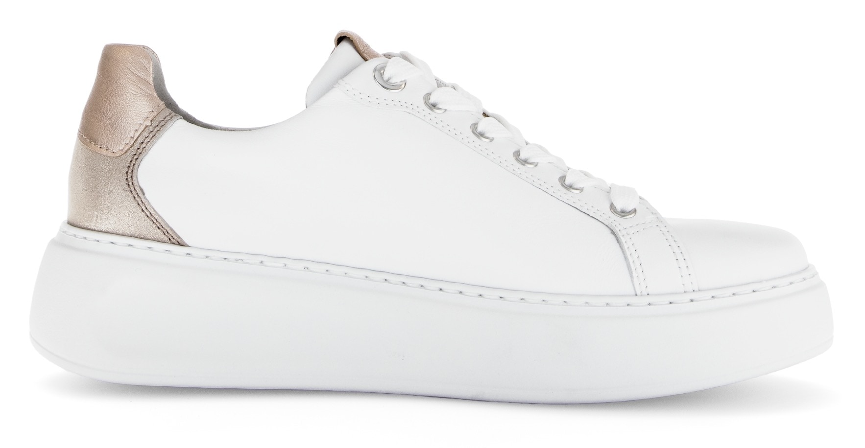 Gabor Plateausneaker »FLORENZ«, Freizeitschuh, Halbschuh, Schnürer, Kontrastbesätze, Weite G (=weit)