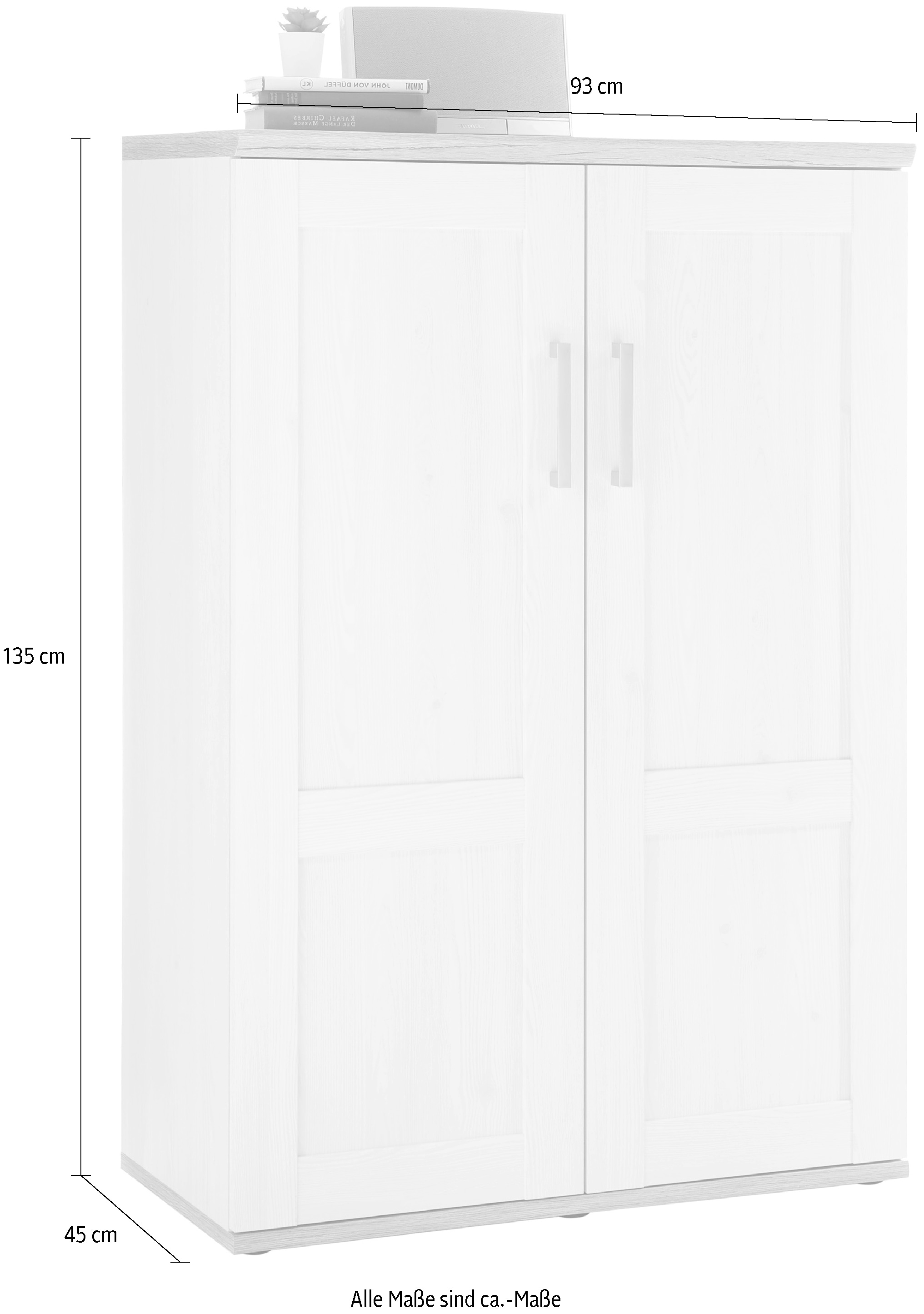 HBZ Mehrzweckschrank »Romance«, (1 St.), Stauraumschrank, Highboard - Wohnzimmerschrank im Landhausstil