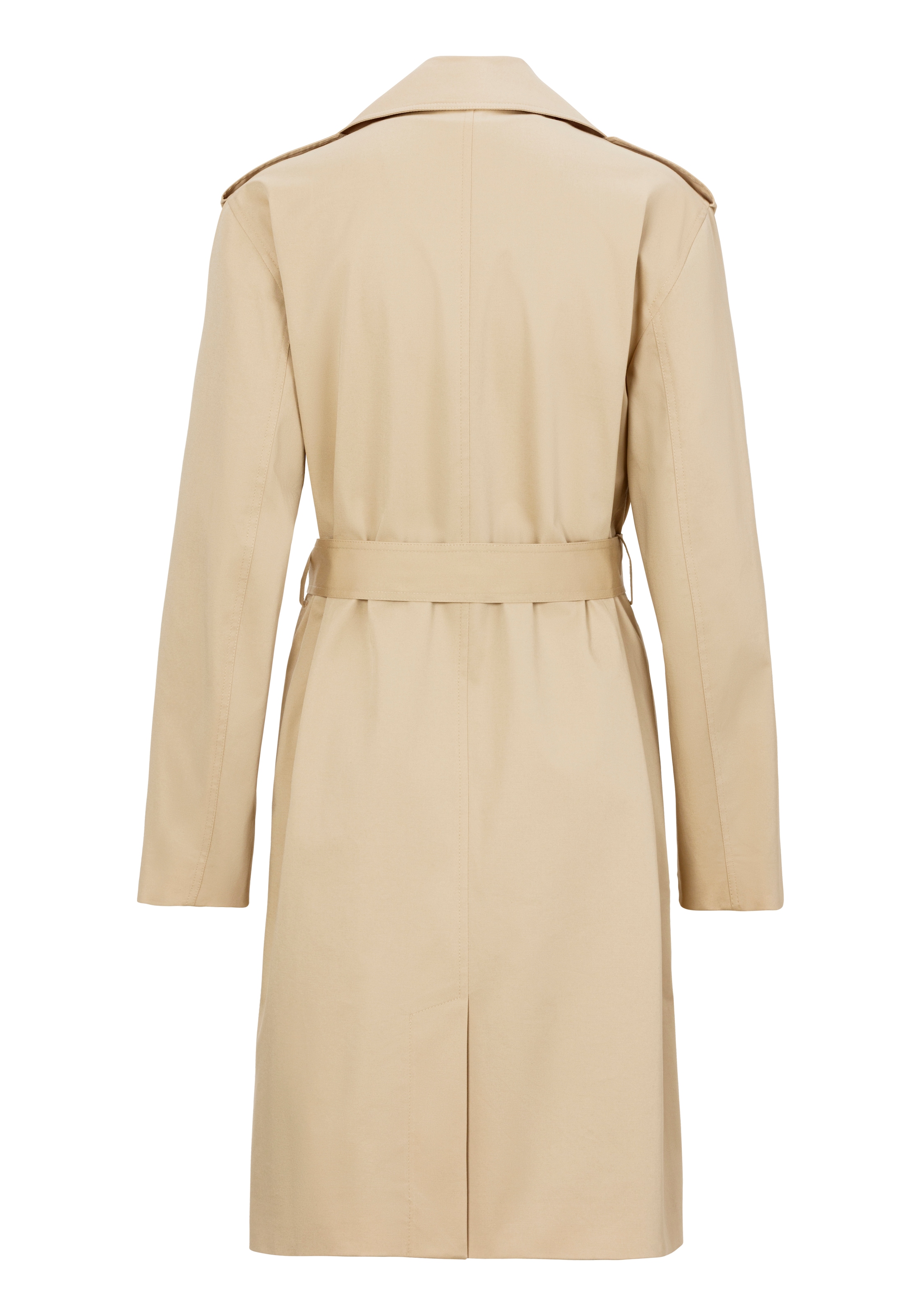 BOSS ORANGE Kurzmantel »Cotrench Premium Damenmode«, mit Schulterriegeln und Taillengürtel, klassischer Trenchcoat