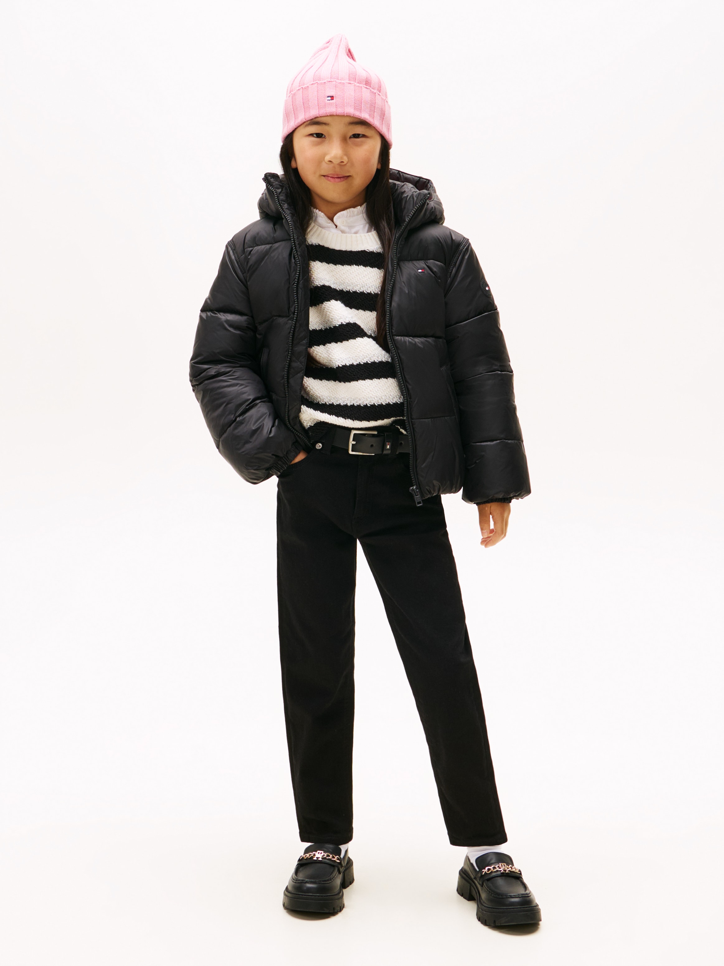 Tommy Hilfiger Steppjacke »HOODED SHINY PUFFER JACKET« mit Kapuze Kinder bis 16 Jahre