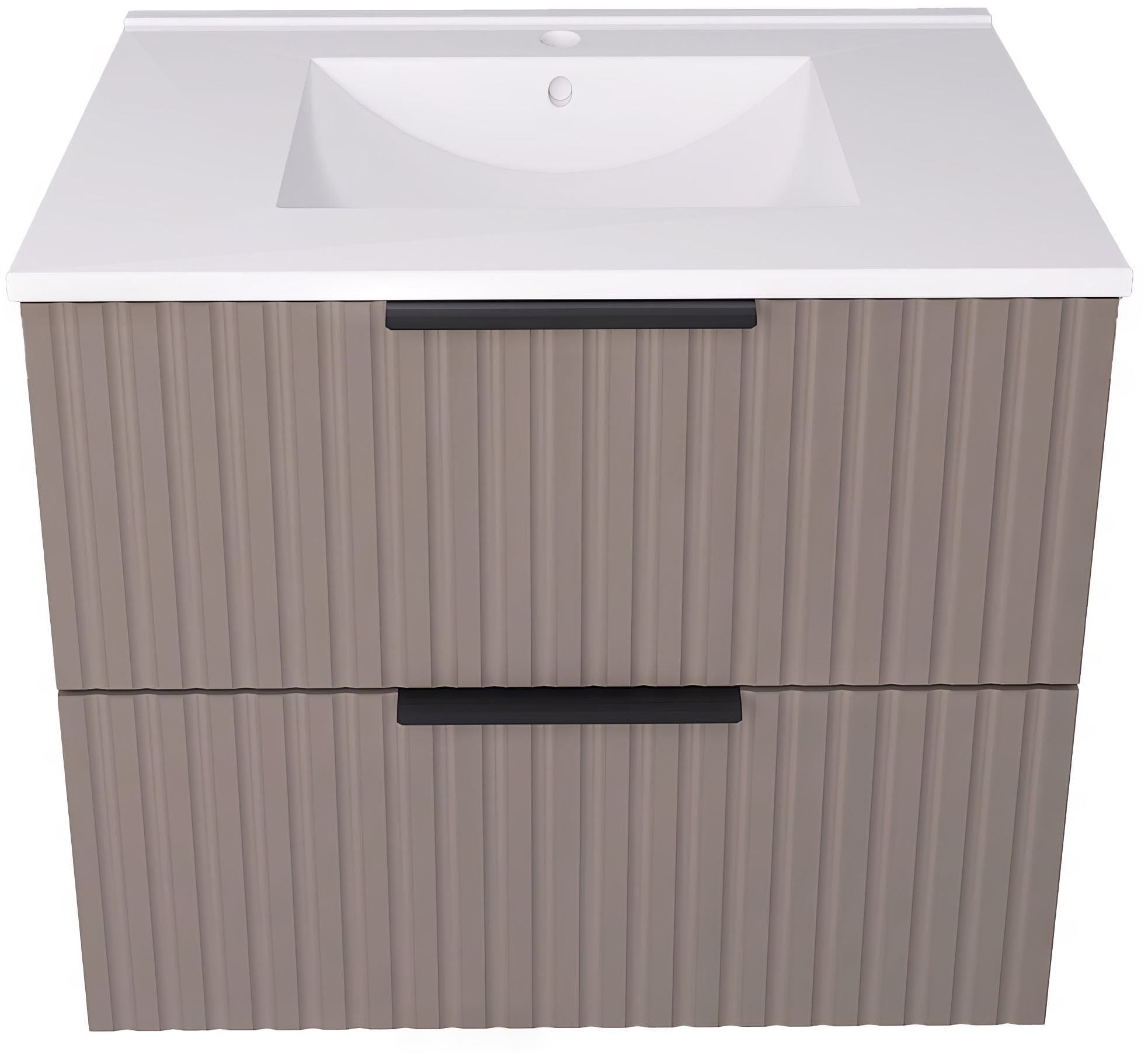 welltime Waschtisch »TIBU mit Waschbecken. 2 Schubladen. 2 Breiten (60/80cm) und 4 Farben« Badschrank mit Waschbecken, Softclose, Maße B/H/T: 61/53/47 cm