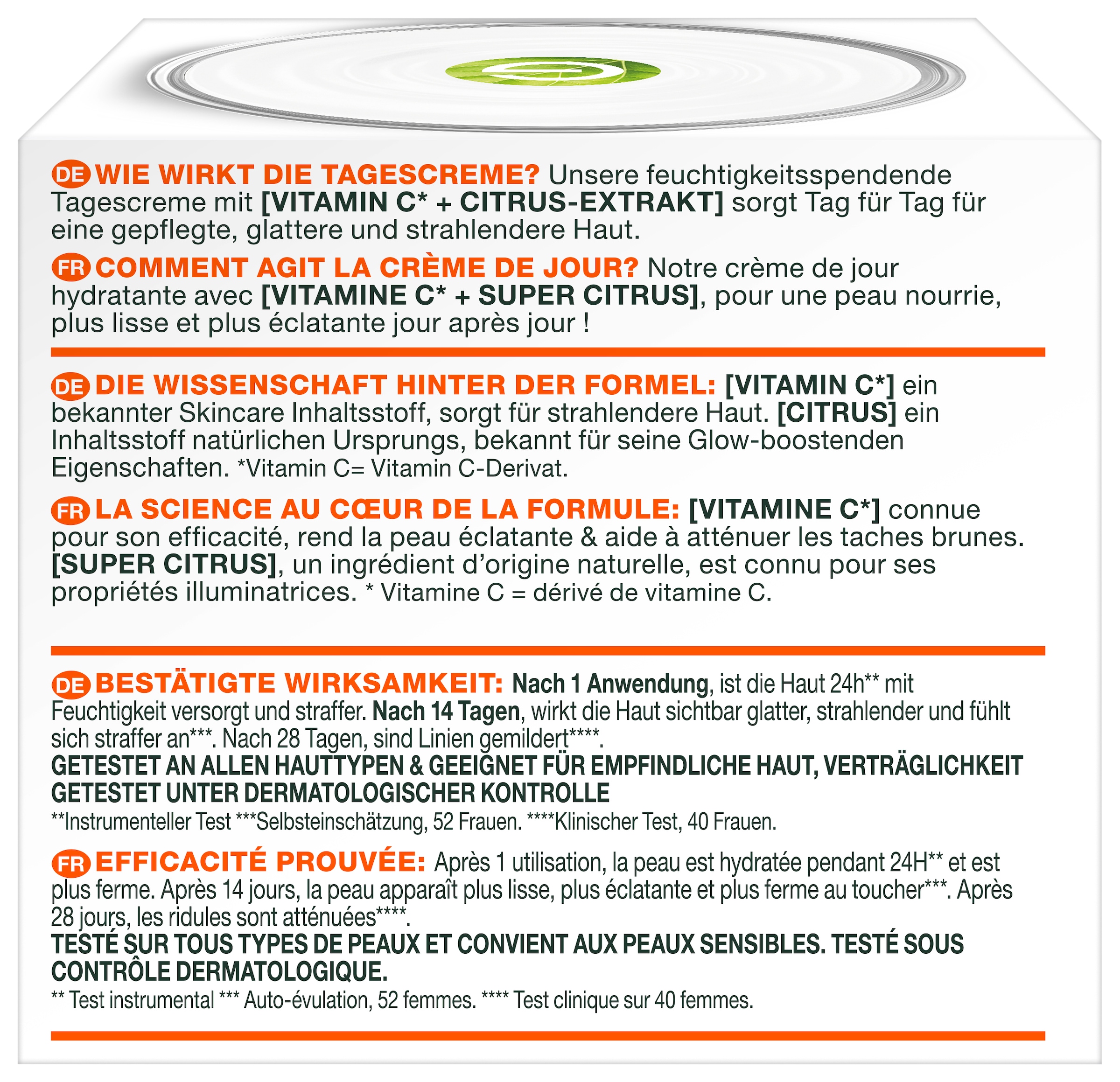 GARNIER Tagescreme »Bio Feuchtigkeitspflege Vitamin C« gegen unebenmäßige Haut, beugt dunkle Flecken vor