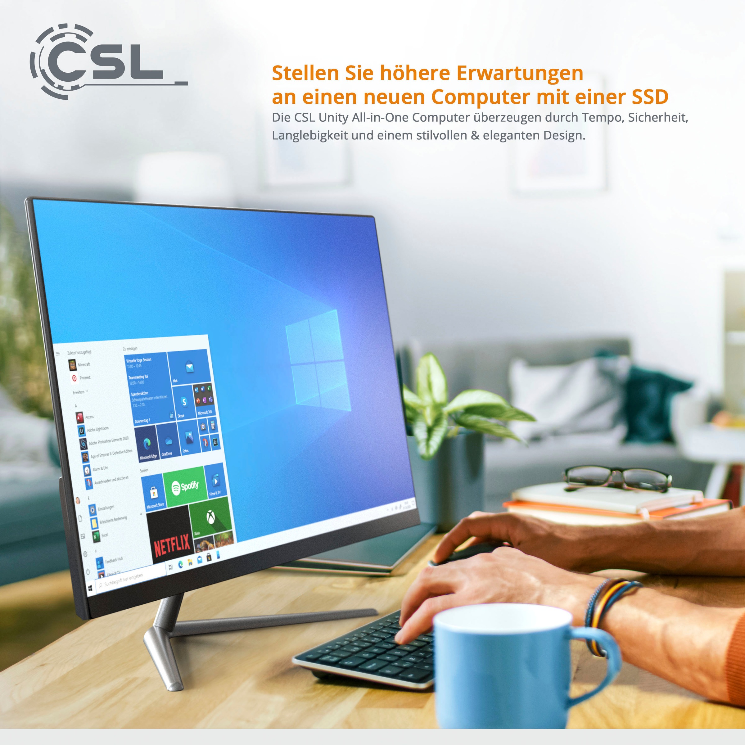 CSL All-in-One PC »Unity F24-GLS Jahre | 3 10 Pro« mit ➥ Garantie XXL UNIVERSAL Windows