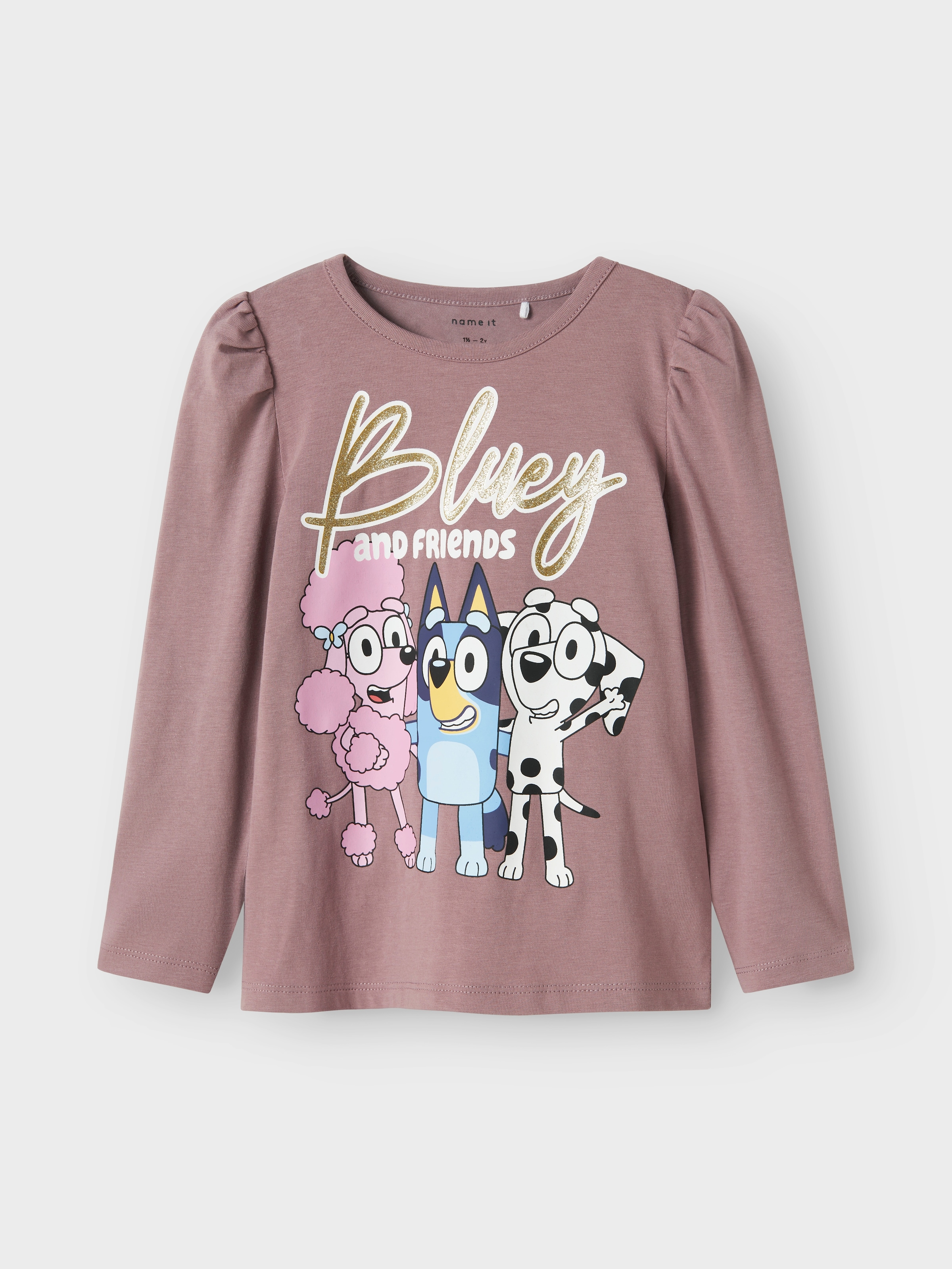 Name It Langarmshirt »NMFARIA BLUEY LS TOP NOOS SKY« mit großem Frontmotiv