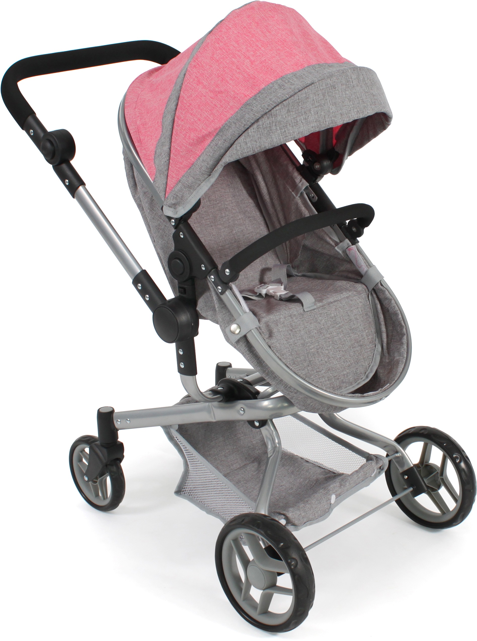 CHIC2000 Kombi-Puppenwagen »Yolo, Melange Pink«, mit schwenkbaren Vorderrädern