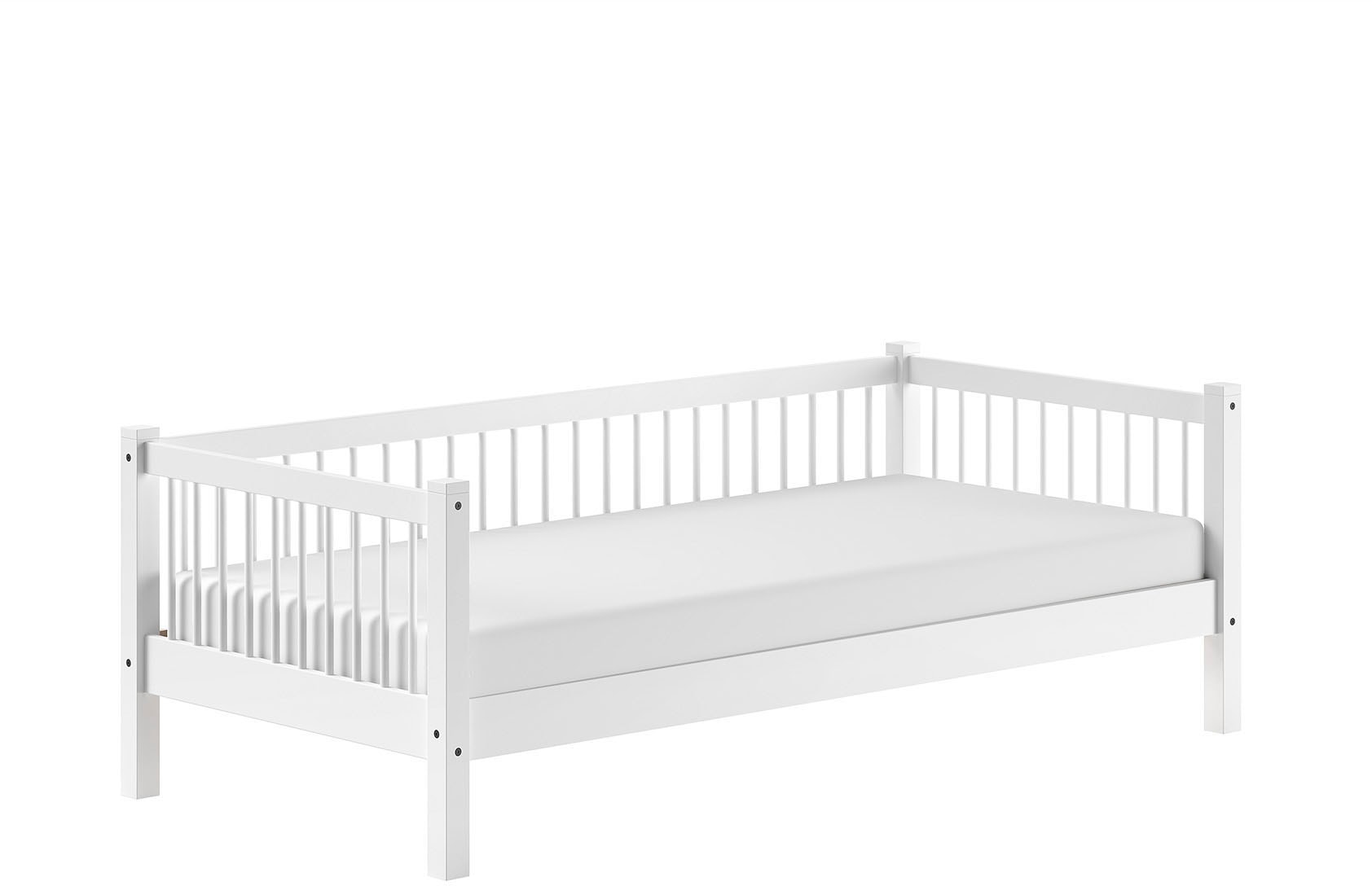 Home affaire Einzelbett Made in Europe,  mit LF 90x200 cm, wahlweise mit o. ohne Bettschublade, Buche weiß