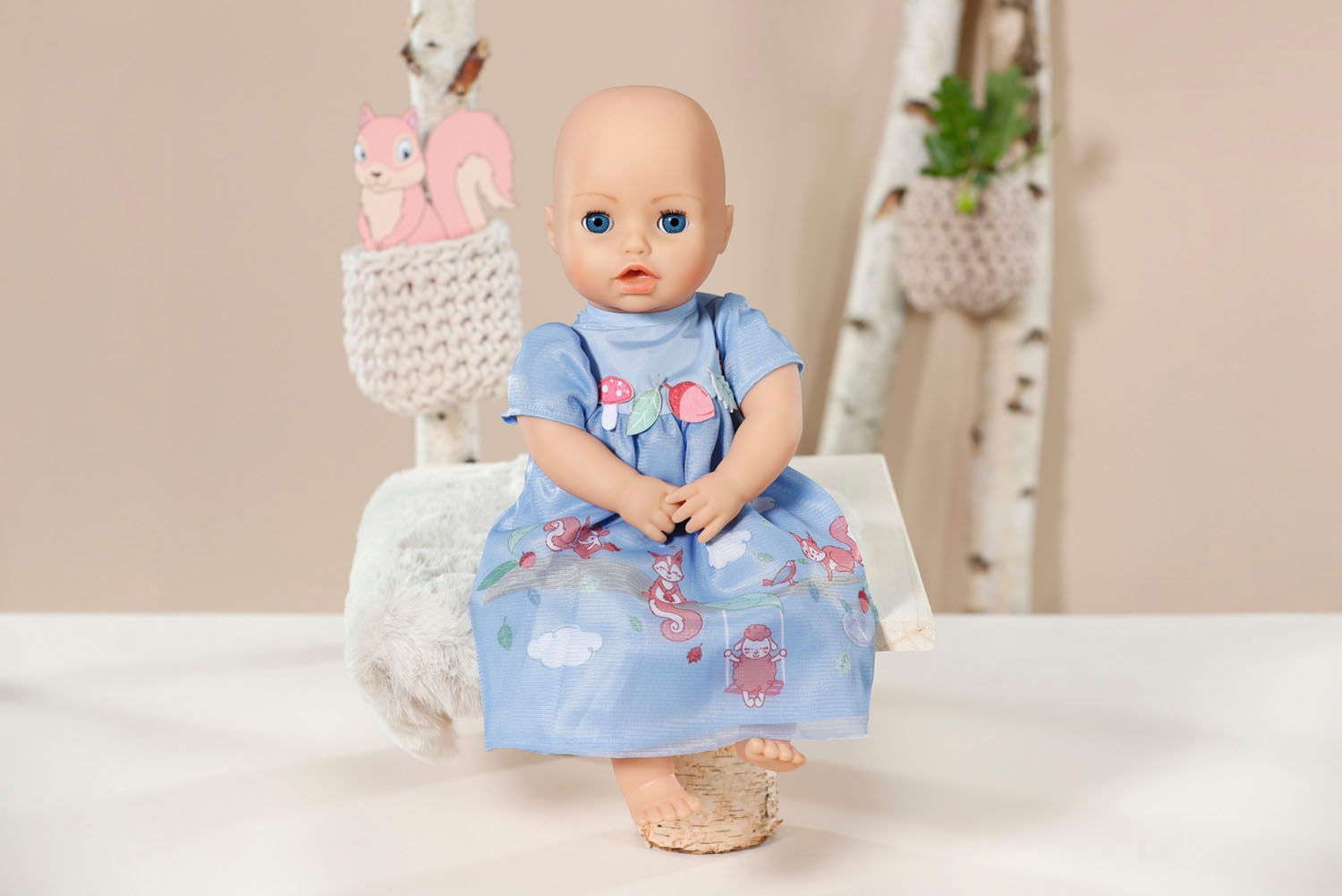 Baby Annabell Puppenkleidung »Kleid blau Eichhörnchen, 43 cm«