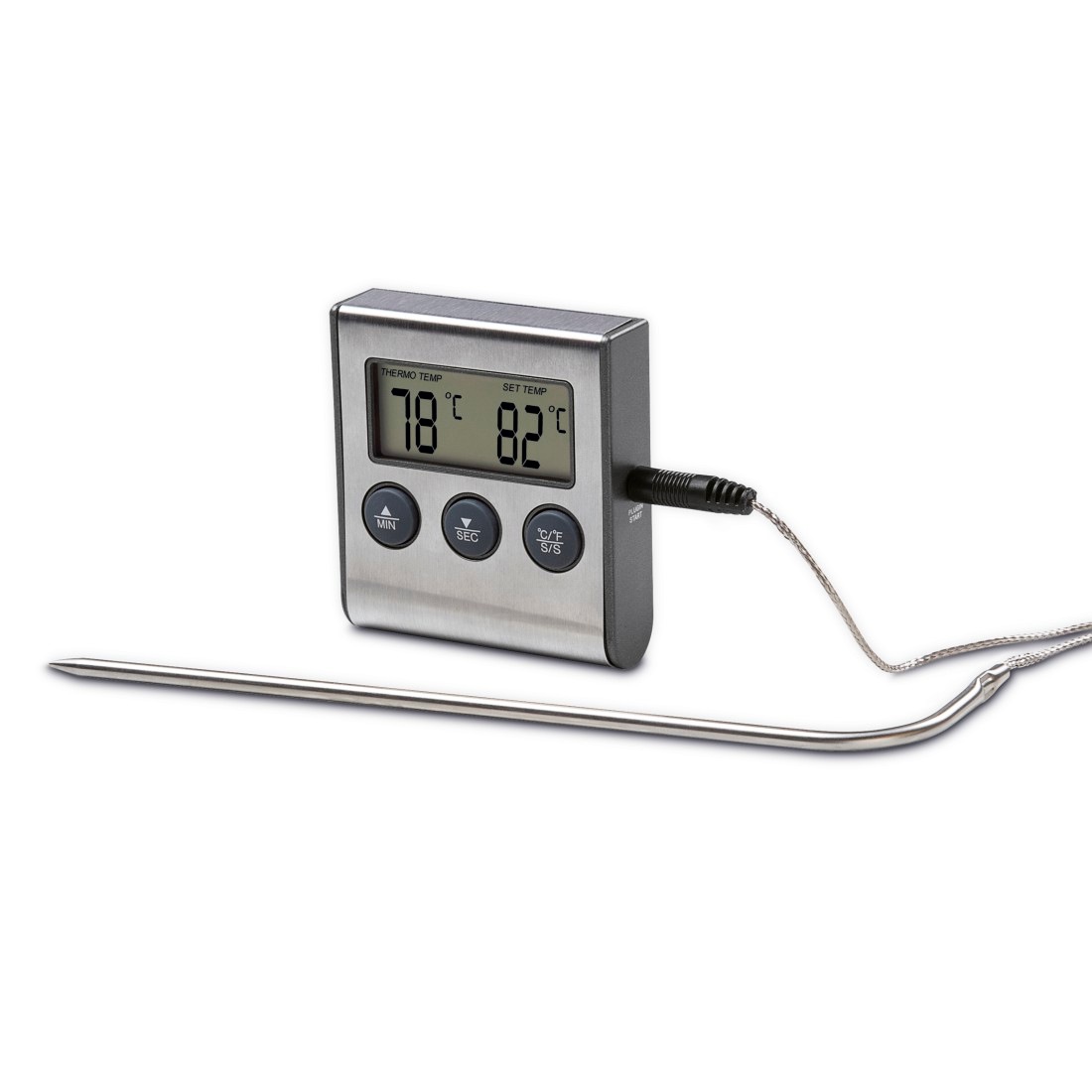 Xavax Bratenthermometer »Digitales Bratenthermometer mit Timer, Fleischthermometer«, Timer