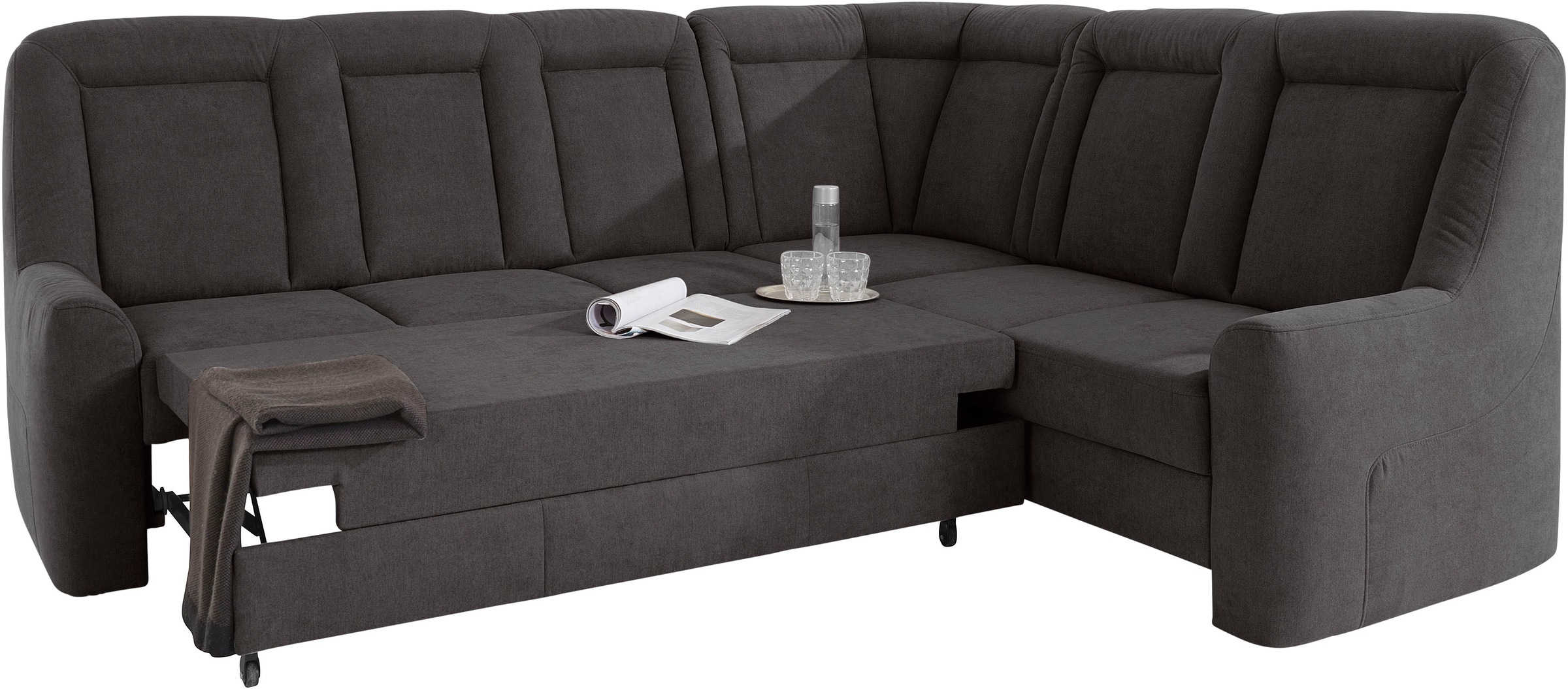 sit&more Ecksofa »Melissa L-Form«, klassisches Polsterprogramm, wahlweise Bettfunktion und Schubkasten