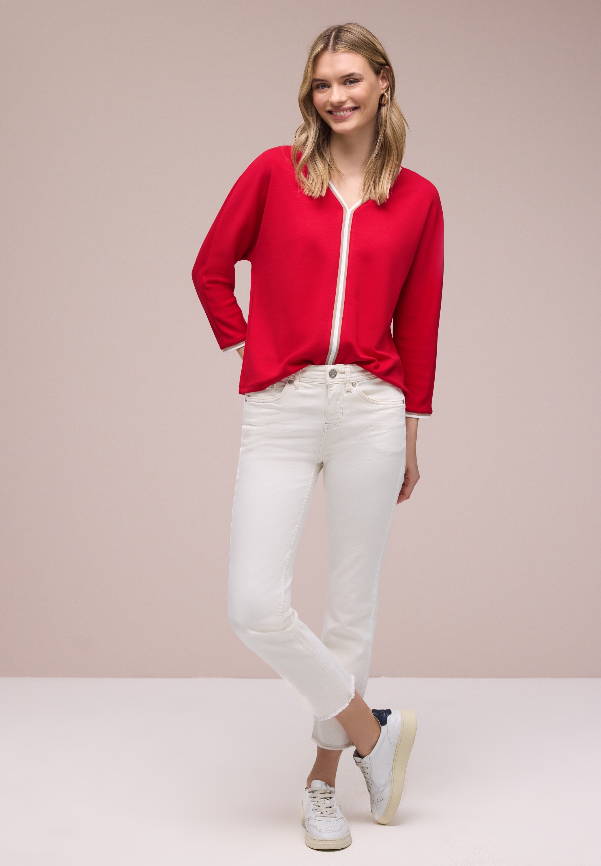 STREET ONE Langarmshirt mit Kontrast-Details