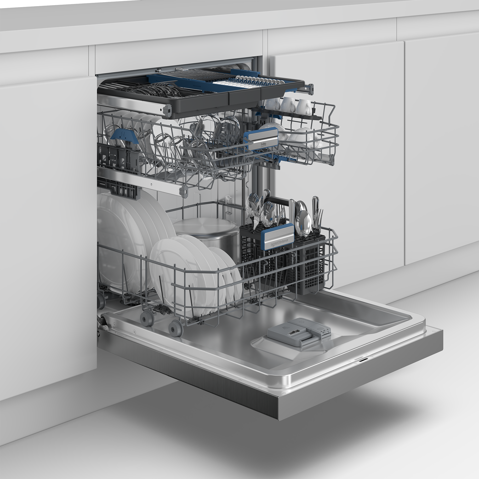 BEKO Unterbaugeschirrspüler »BDDN36550XP« 8,9 l 15 tlg. Maßgedecke