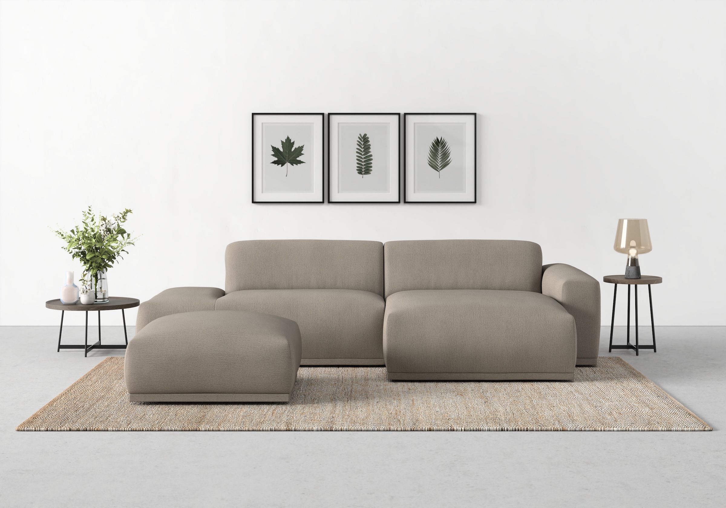 TRENDMANUFAKTUR Ecksofa Braga, aus 2 Teilen, moderner Cord-Stoff