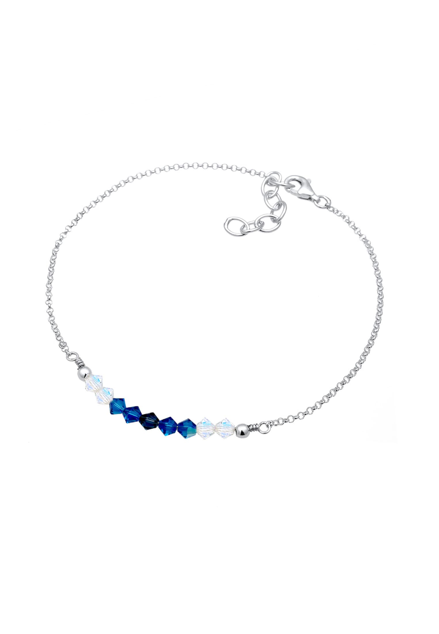 Elli Fußkette »Fußschmuck Kugel Strand Meer Kristalle 925 Silber«