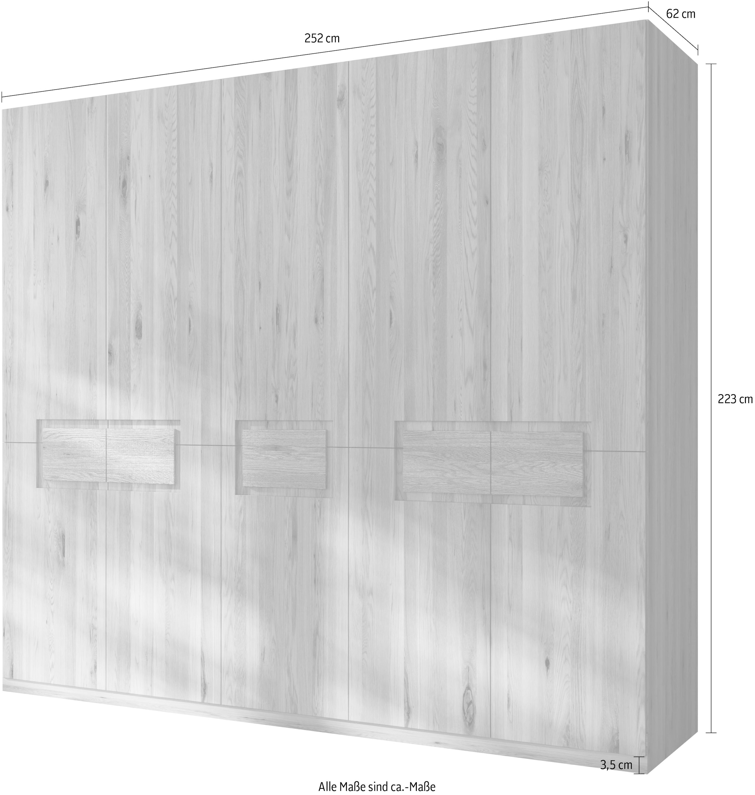 Home affaire Kleiderschrank »Ambroise aus Wildeiche, erhältlich in verschiedenen Breiten«, Massivholz-Kleiderschrank, im 50 cm Raster planbar