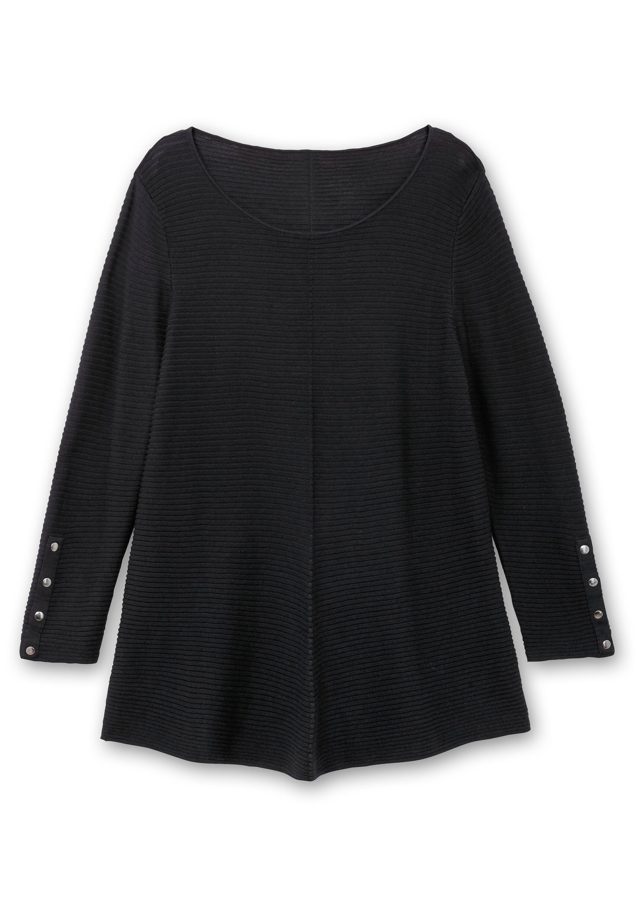 Sheego Rundhalspullover »Pullover mit spitz zulaufendem Saum«