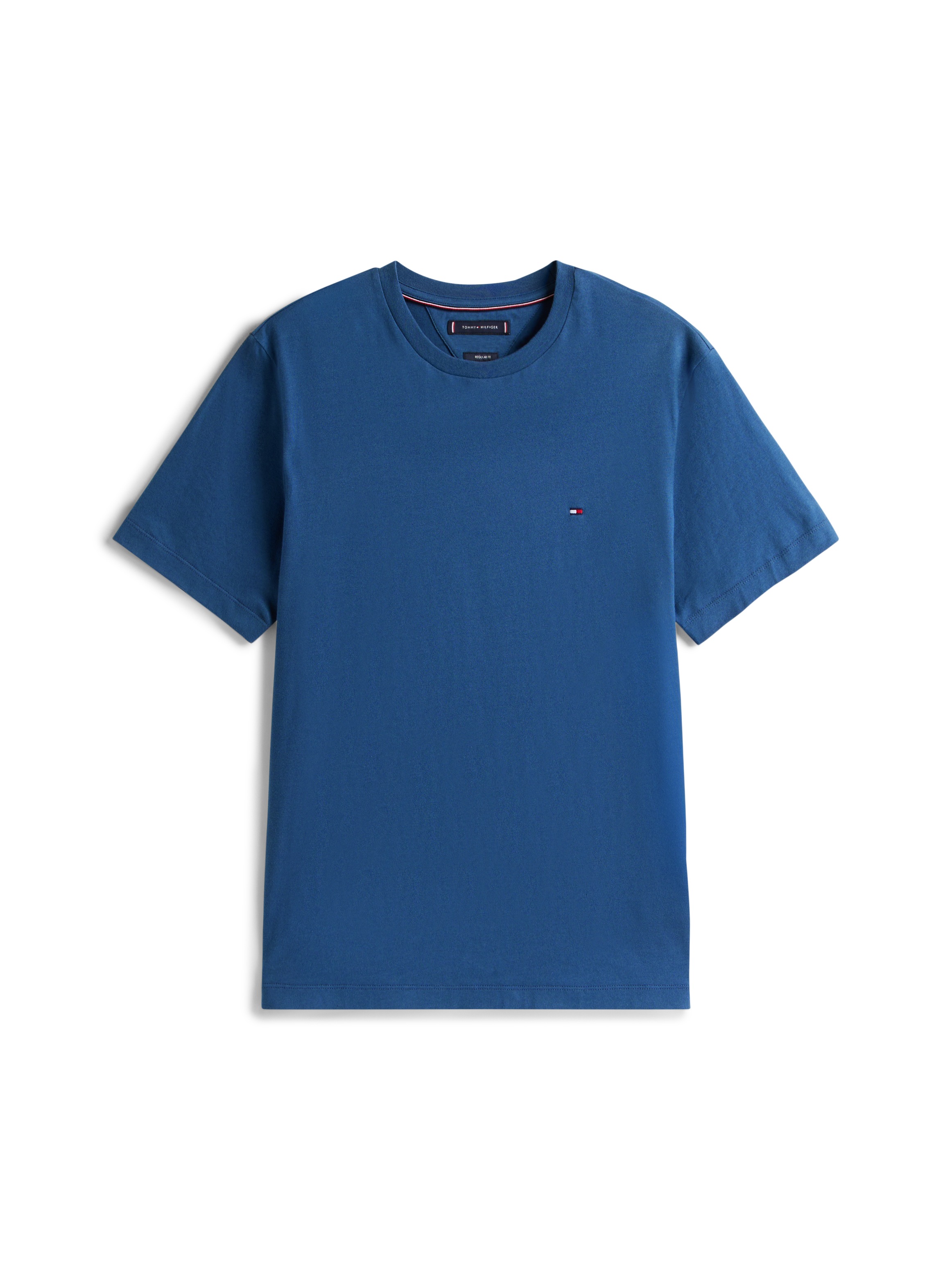Tommy Hilfiger T-Shirt »ESSENTIAL REG FIT SOLID TEE mit Stickerei und Rundhals«, unifarben, casual, regular fit, Baumwolle, Rundhals