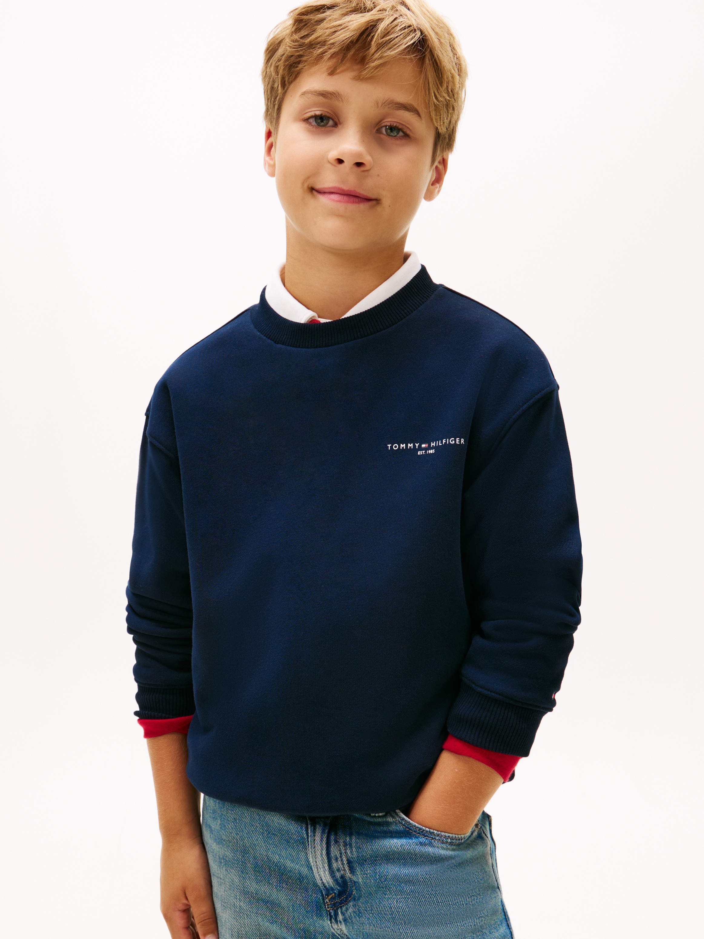 Tommy Hilfiger Sweatshirt »MINI CORP C-NECK«, Kinder bis 16 Jahre, für Jungen und Mädchen, regular fit
