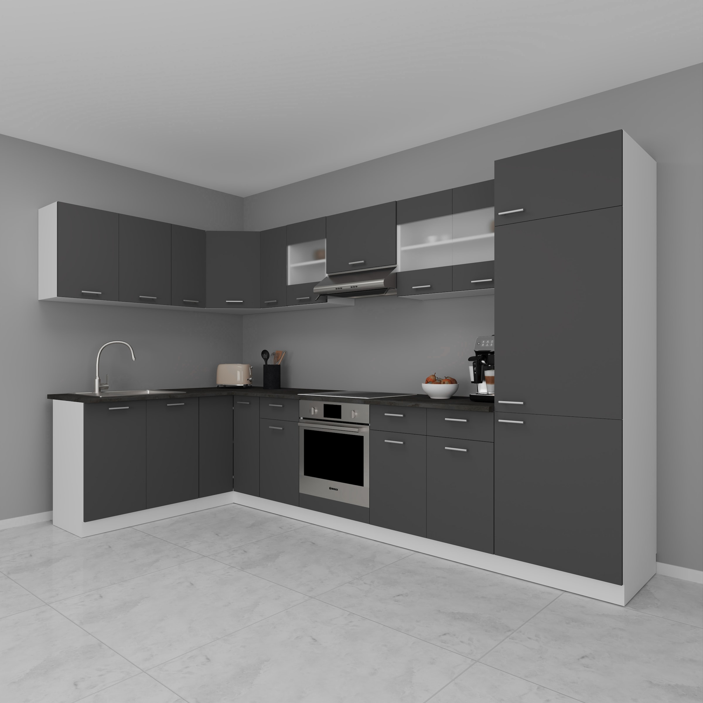 VCM Esszimmer-Set »13-tlg Winkelküche Küchenzeile 328 x 178 cm Esilo«