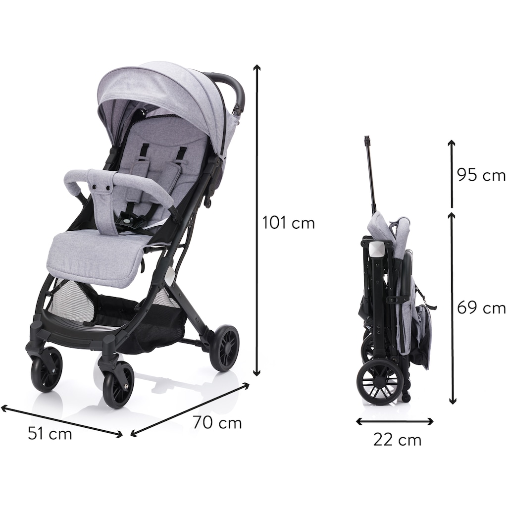 Fillikid Sport-Kinderwagen »Styler, hellgrau melange«, mit Trolleygriff