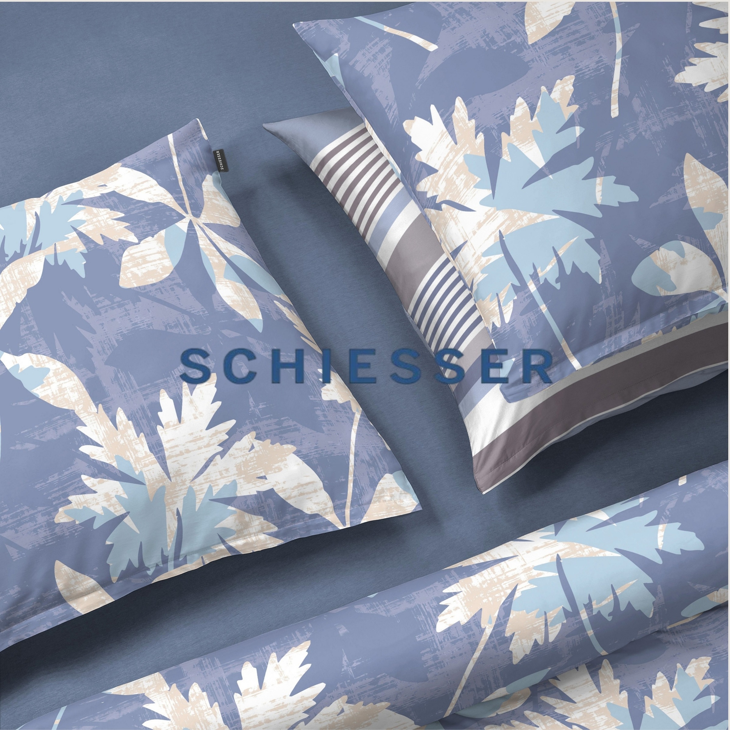 Schiesser Bettwäsche »Vera aus weichem Baumwoll-Satin mit floralem Muster« 2 tlg. Made in Green by Oeko-Tex