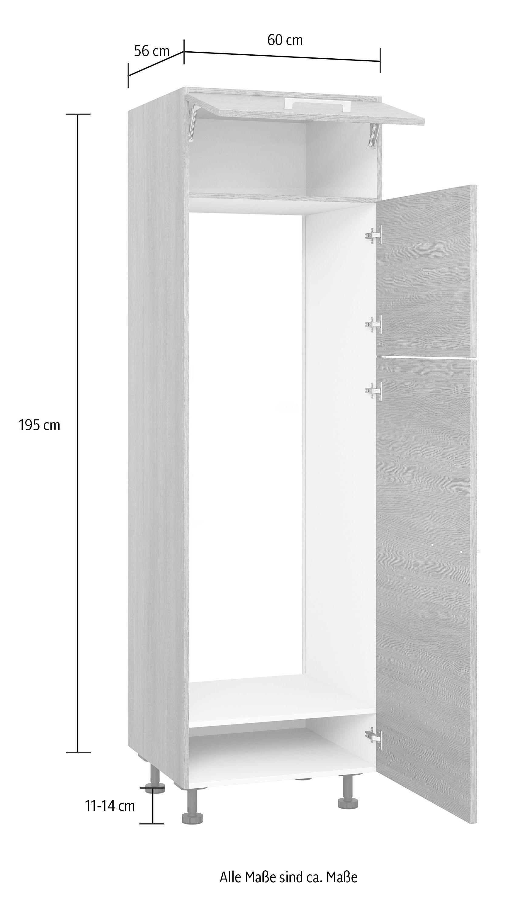 Express Küchen Kühlumbauschrank »Trea SKG-195-145«, für integrierte  Kühl-Gefrierkombi 145,0 cm, Breite 60 cm, Höhe 195 cm bequem kaufen