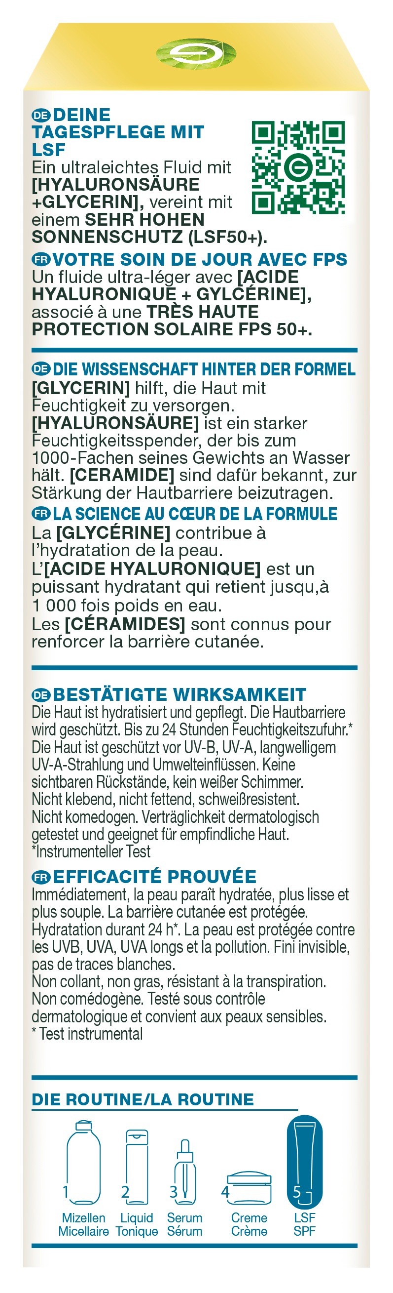 GARNIER Gesichtsfluid »Garnier Hyaluron Barrier Protect Daily UV Fluid LSF50+«