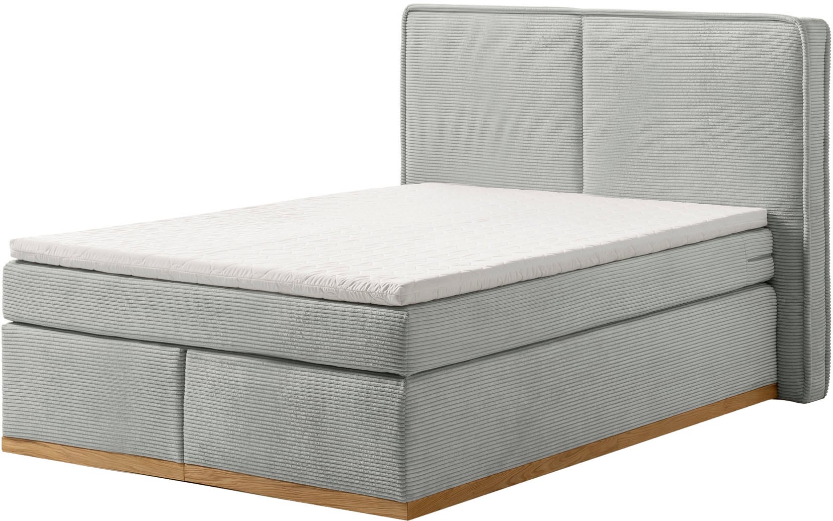 Home affaire Boxspringbett »SHERWOOD Cord Hotelbett, Polsterbett Premiumbett Boxbett«, (Bestseller Otto´s Choice Luxusbett in 4 Breiten), Hochwertiger Cord,weiche Velours-Struktur, mit premium Topper